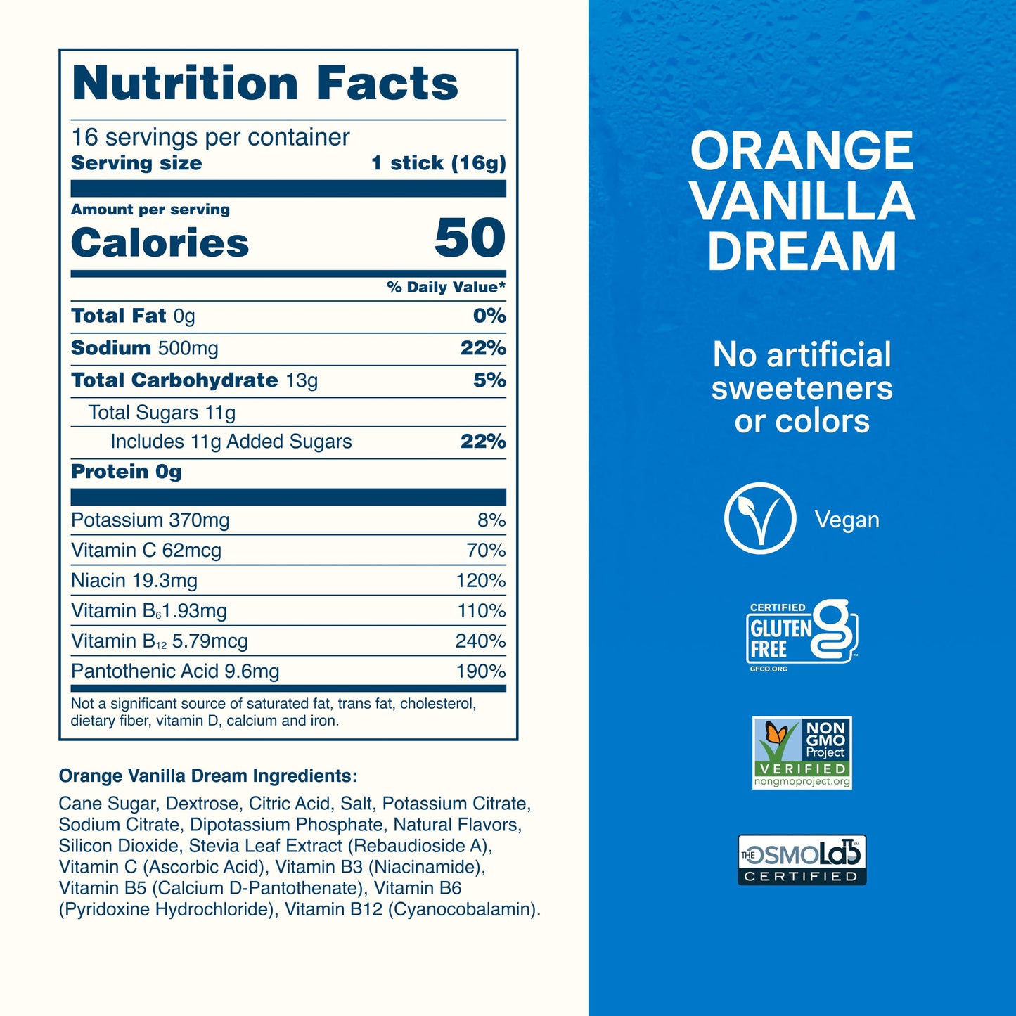 Liquid I.V. Hydration Electrolytes Powder, Orange Vanilla Dream, 16 Count