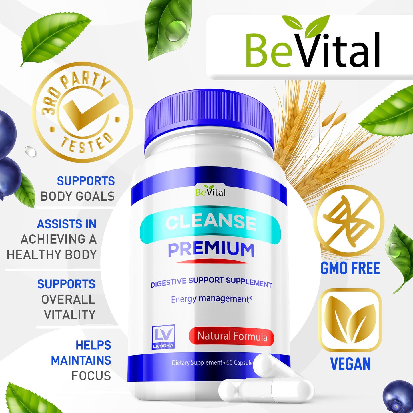 LIVORKA Bevital Cleanse Premium 60 Capsules