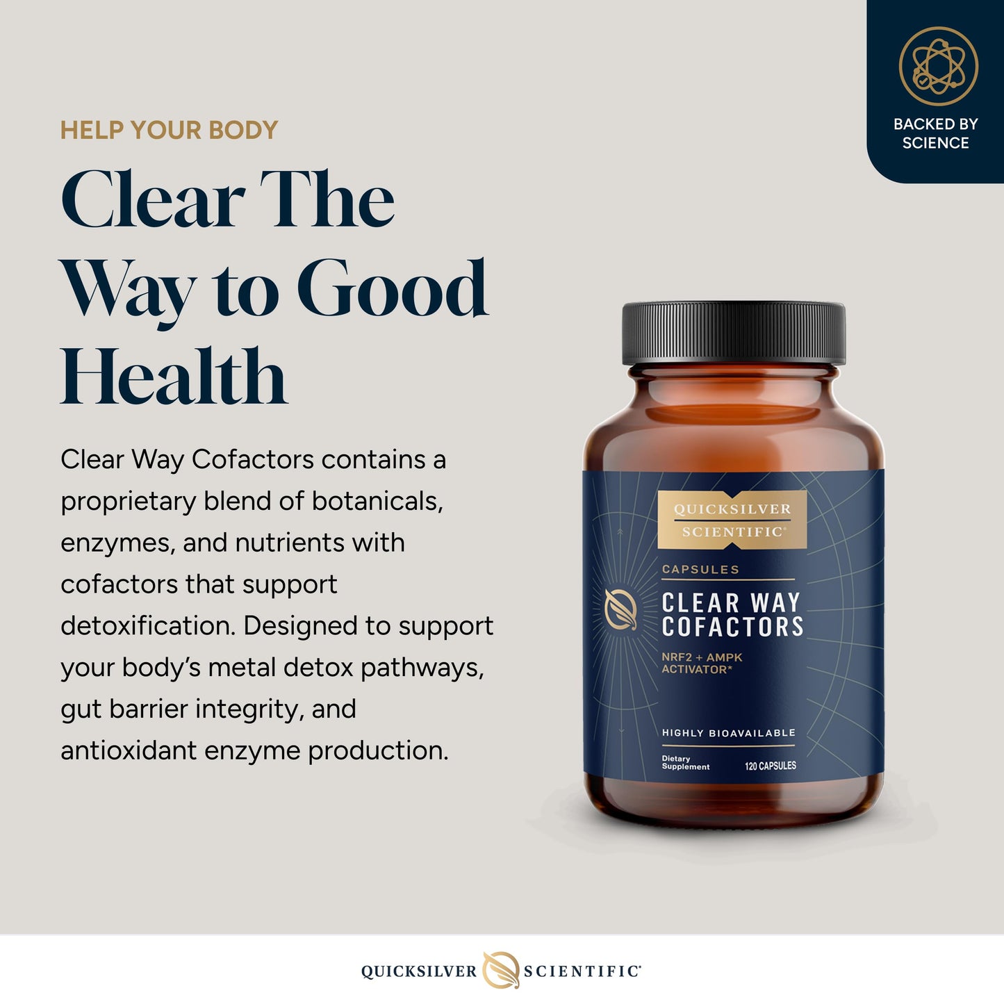 Quicksilver Scientific Clear Way Cofactors 120 Capsules