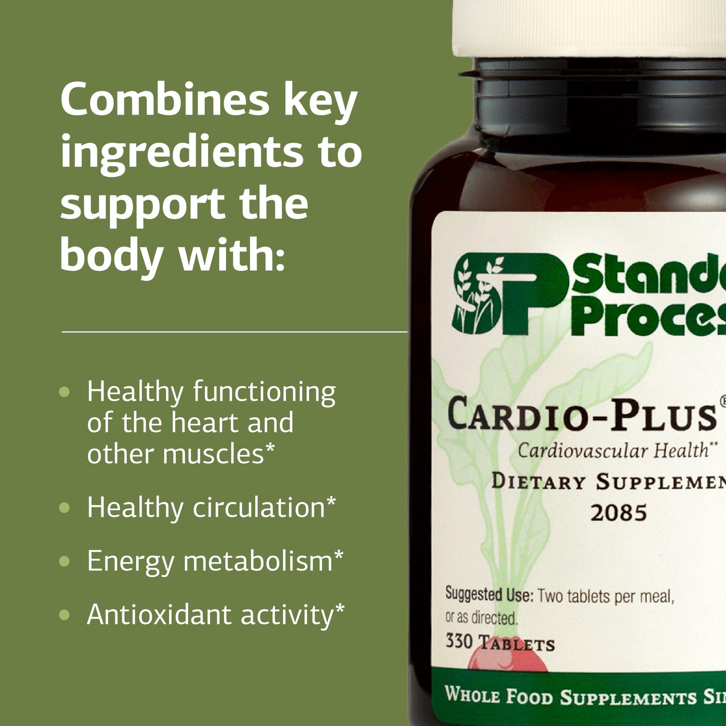 Standard Process Inc. Cardio-Plus GF, Heart Health & Circulation Tablets, 330