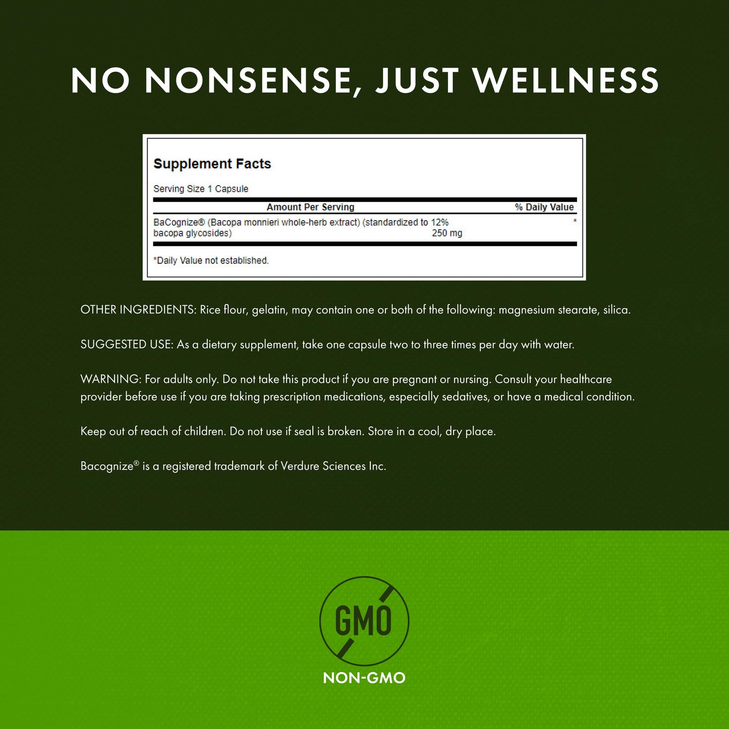 Swanson Bacopa Monnieri Extract Bacognize 250 mg Capsules, 180 Count