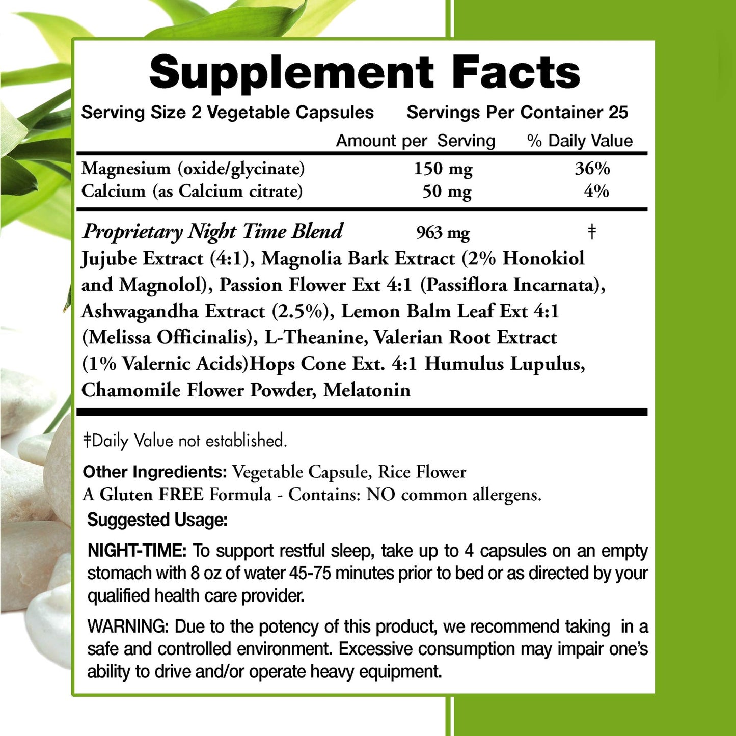Moms For Nutrition Night-Time PM Muscle Relax Formula with Magnesium Glycinate, 50 Capsules