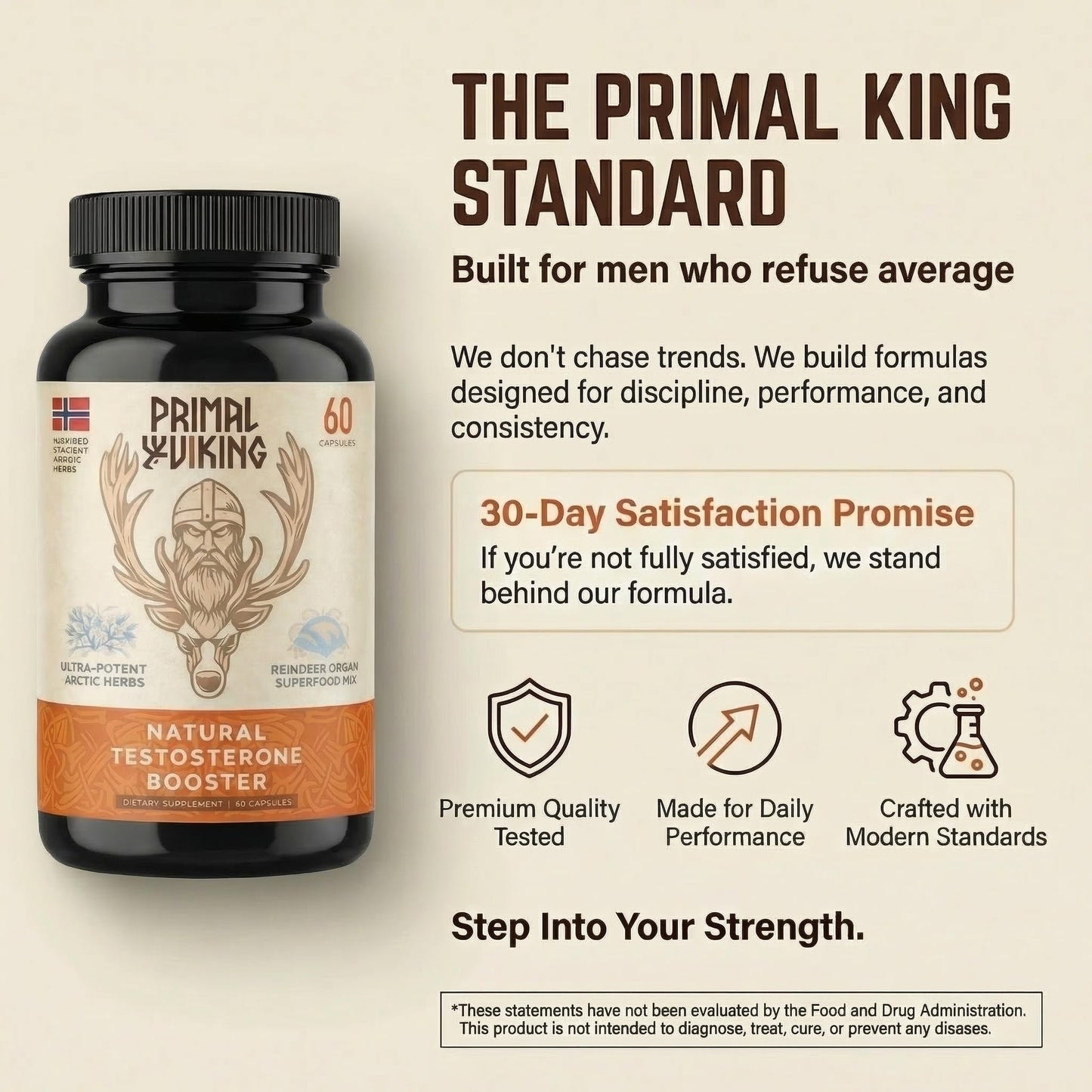 Primal Viking Men Wellness and Vitality Supplement Capsule 60 Count