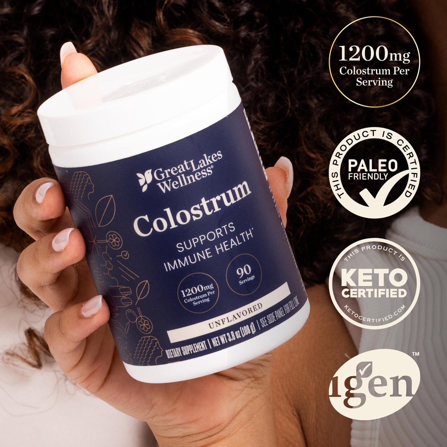 Great Lakes Wellness Colostrum Supplement Powder, 46