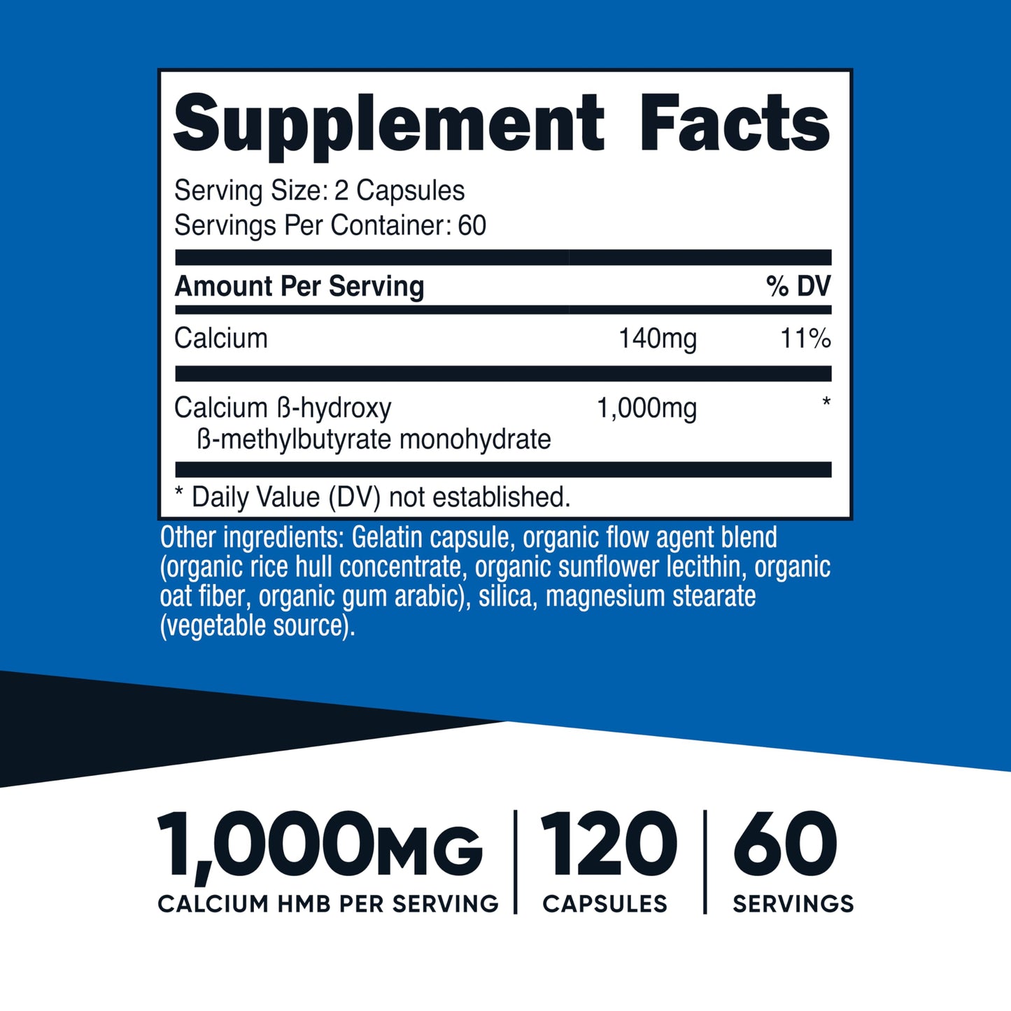 Nutricost HMB 1000mg Capsules, 120 Count
