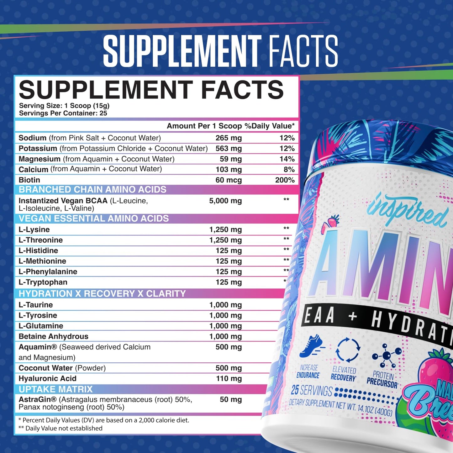 Inspired Nutraceuticals Essential Amino Acids Powder 14.1 oz