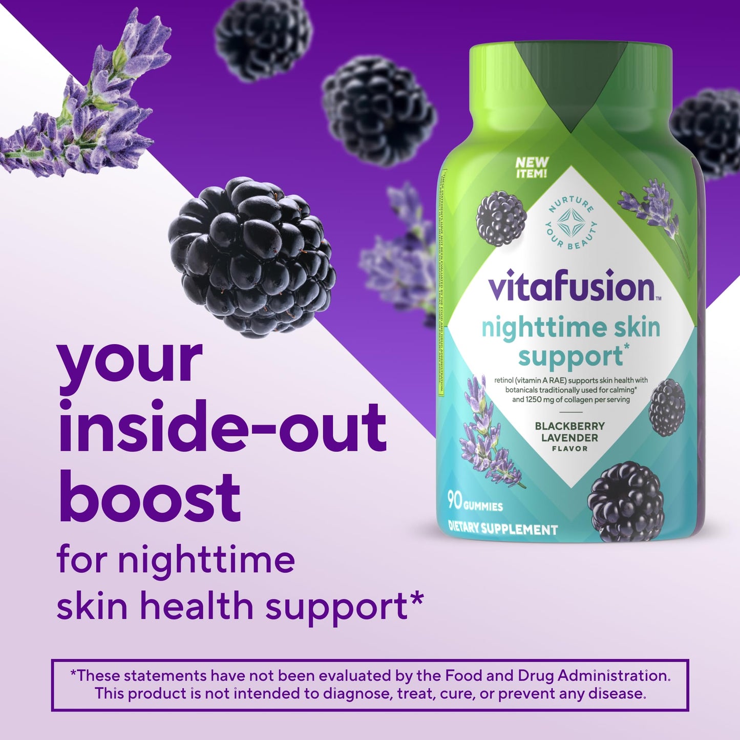 Vitafusion Nighttime Skin Support Gummy 1 Count