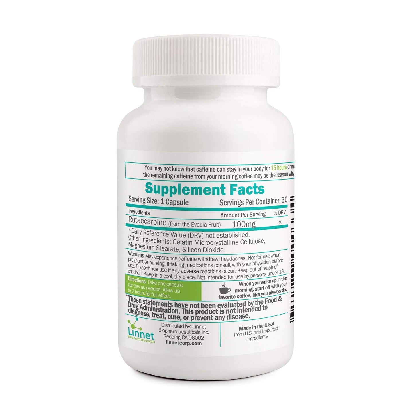 Do Good For Your Body Daily De-Caffeinate for Coffee Lovers Rutaecarpine Supplement for Relaxation After Caffeine – Non-Melatonin, Non-Addictive Evening Formula, 30 Capsules
