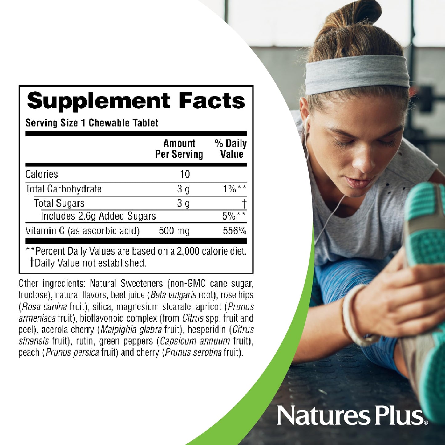 NaturesPlus Lovites Vitamin C 500 mg Chewable Tablets, 180 Count
