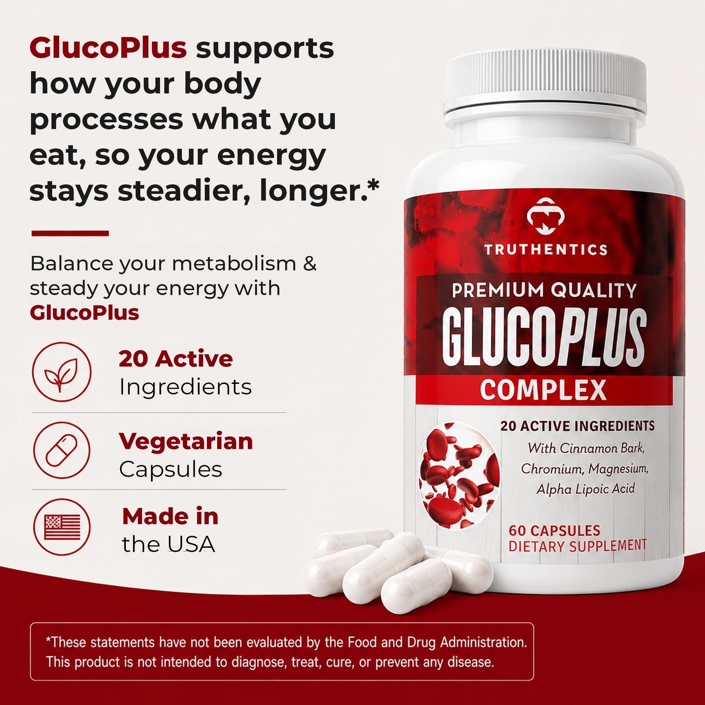 Truthentics GlucoPlus Metabolic Support Capsule 60