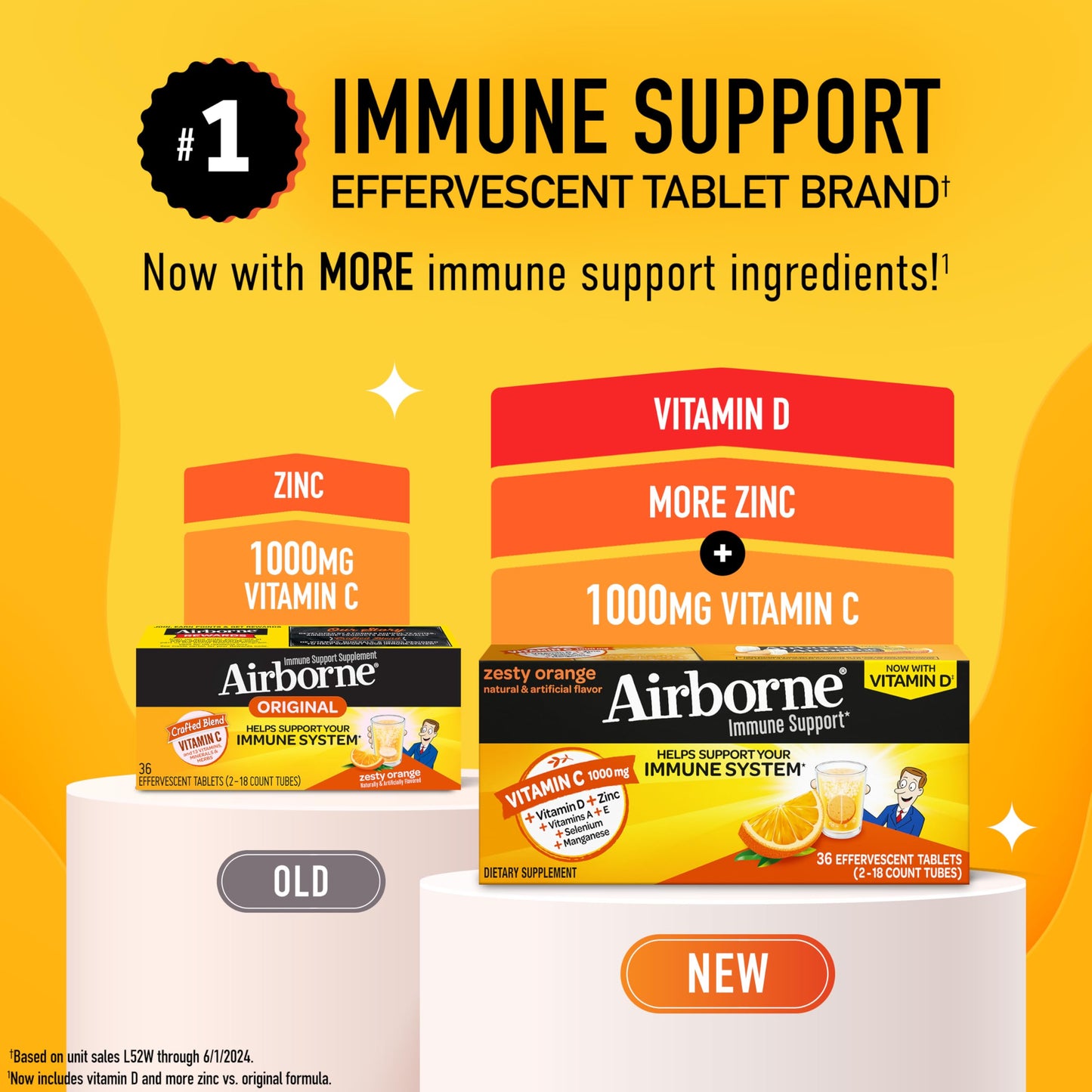 Airborne Vitamin C 1000mg Tablets 36 Count