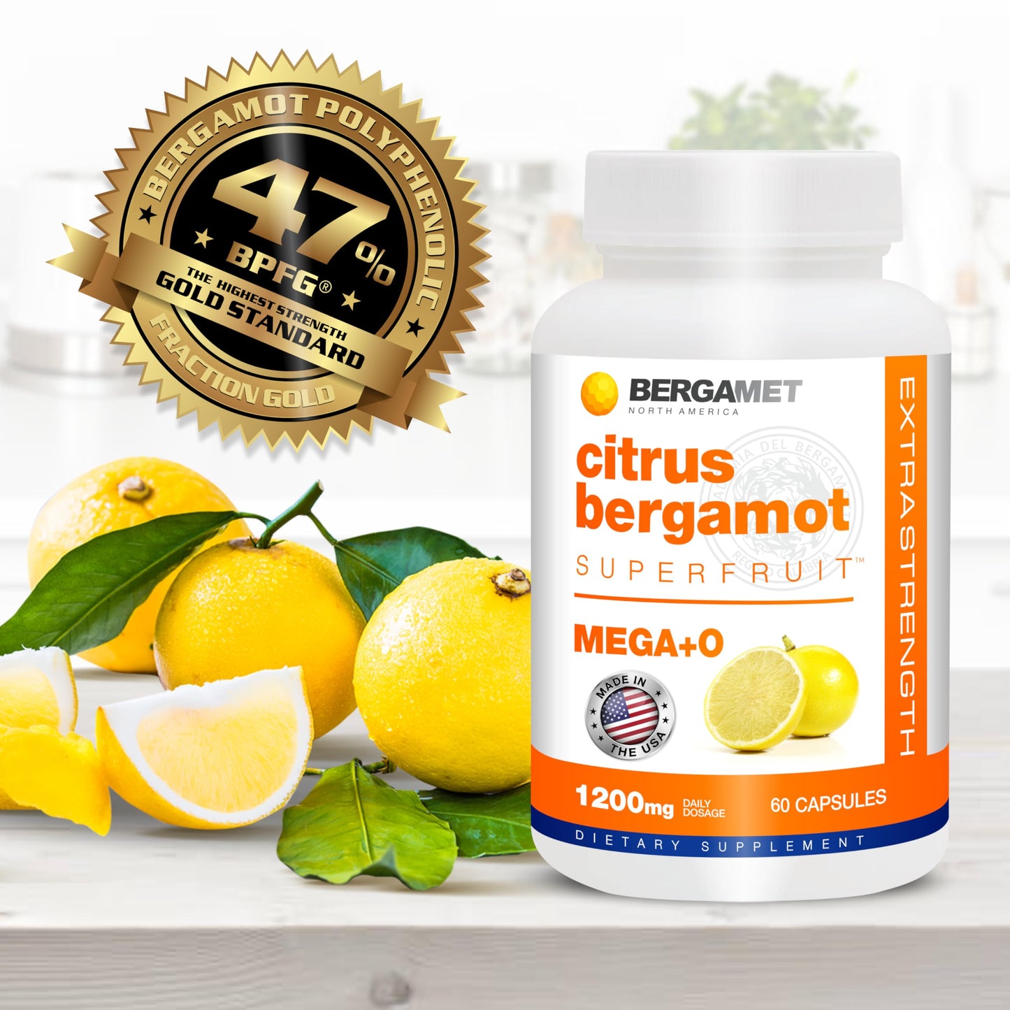 BergaMet Citrus Bergamot Supplement 170:1 Extract Capsule 180