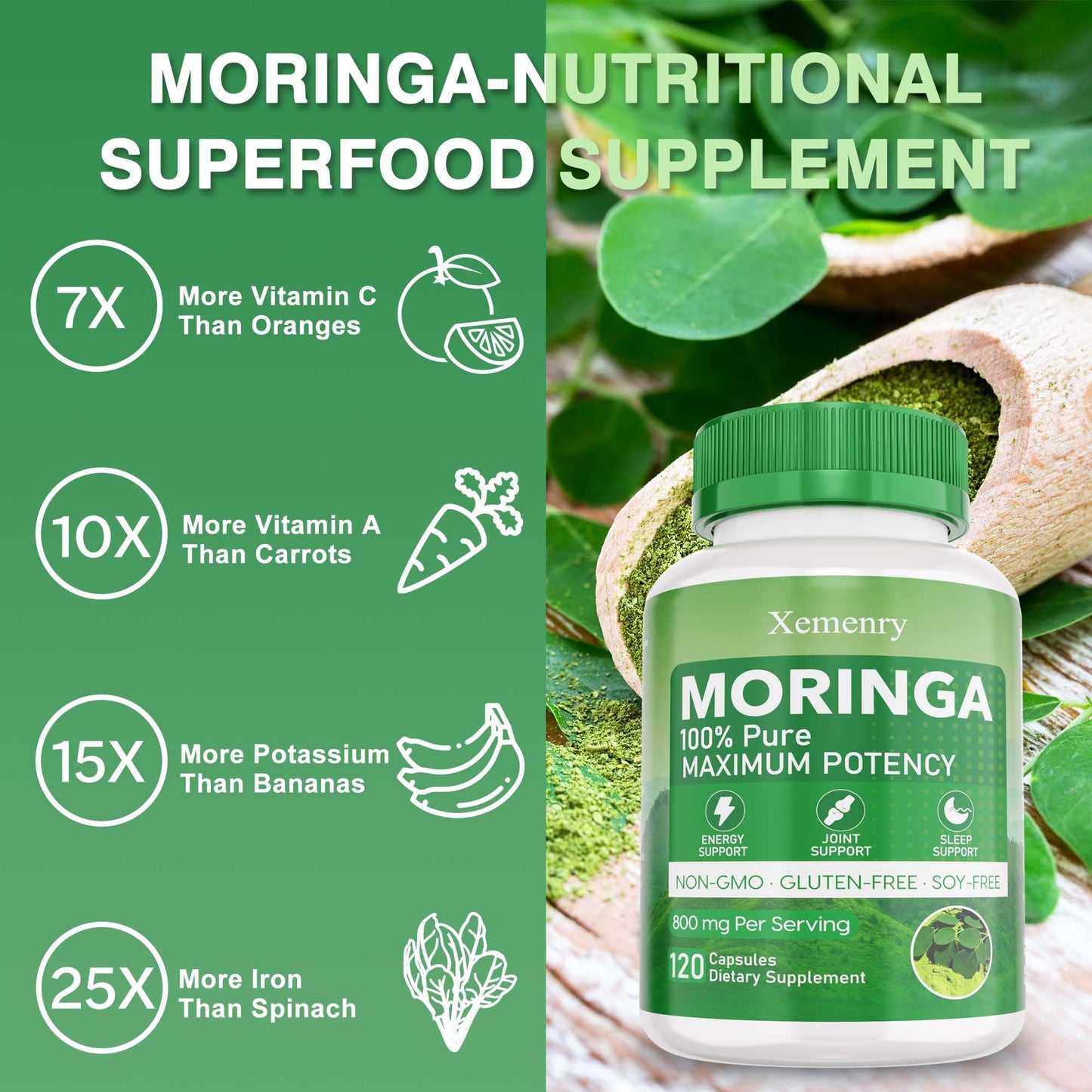 Xemenry Moringa Capsules Capsule 120 Count