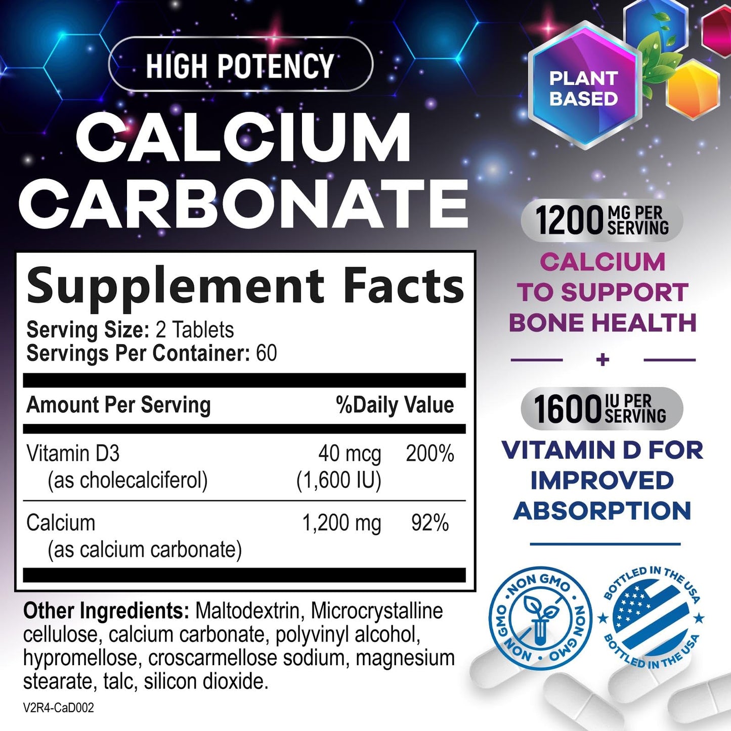 Nature's Peak Calcium 1200 mg with Vitamin D3 Tablet, 120 Count