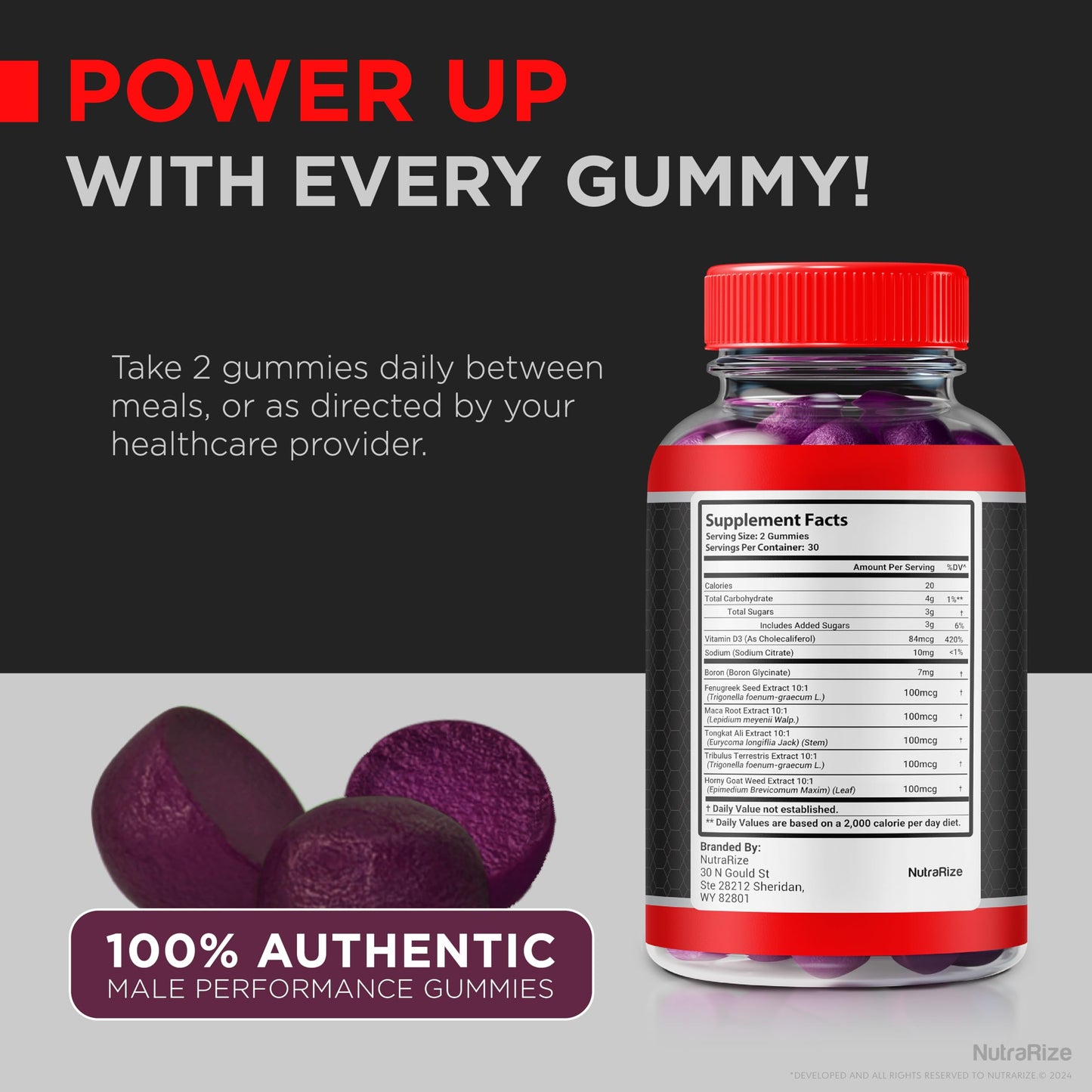 NutraRize Erectasure Gummies for Men – Official ME Formula with Natural Blend to Support Male Energy, Stamina & Performance, 60 Gummies