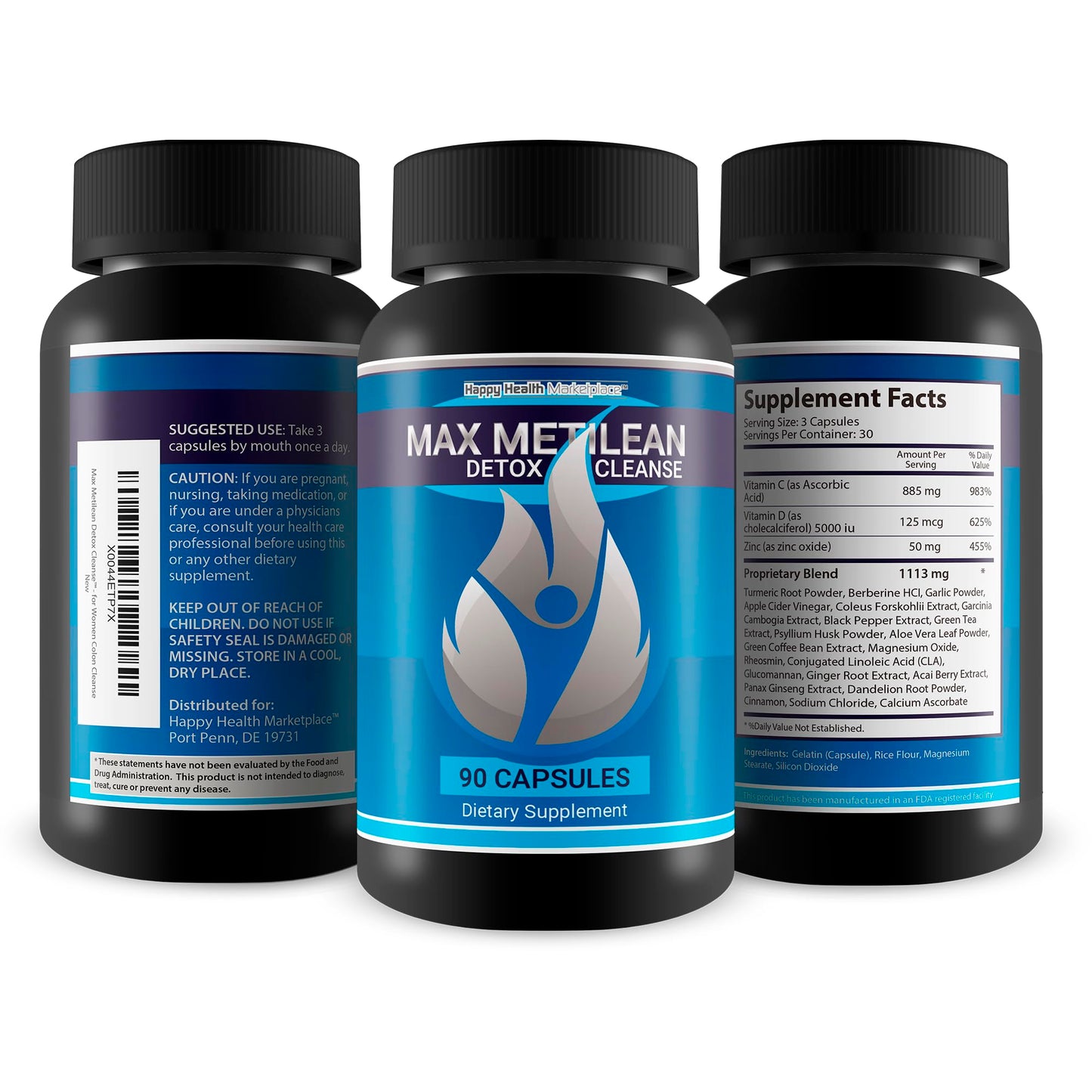 Happy Health Marketplace Max Metilean Detox Cleanse Capsule 90 Count