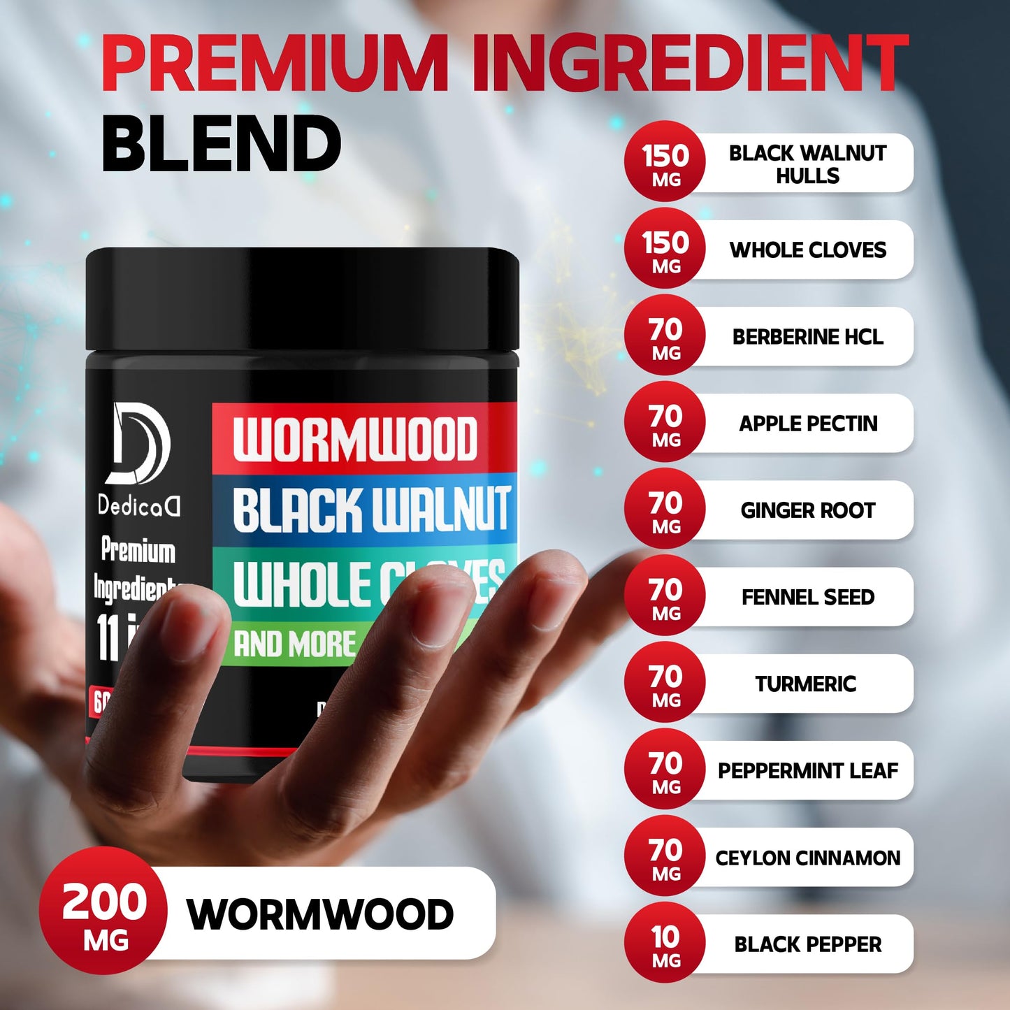 DEDICAD Wormwood Capsules Supplement 60 Capsules