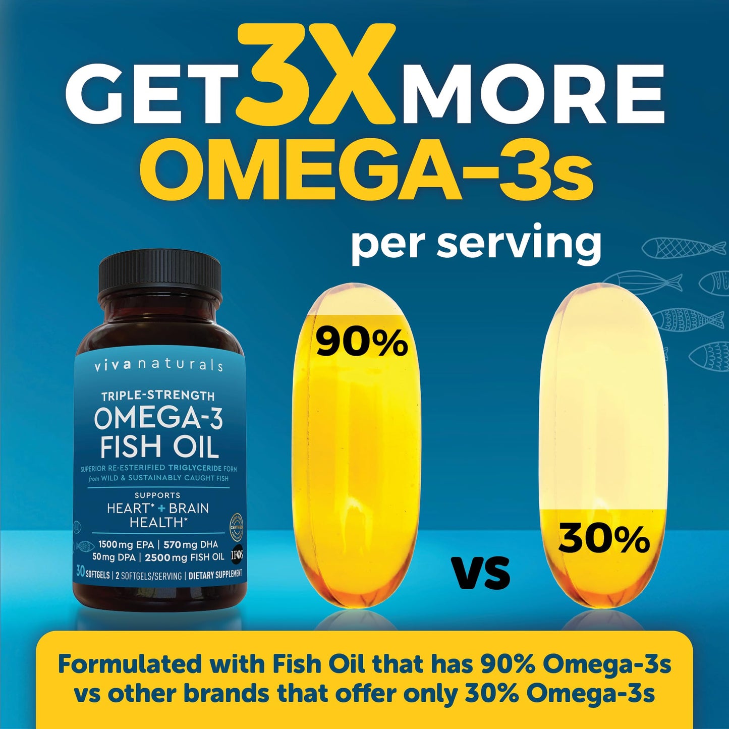 Viva Naturals Omega-3 Fish Oil Softgels 30