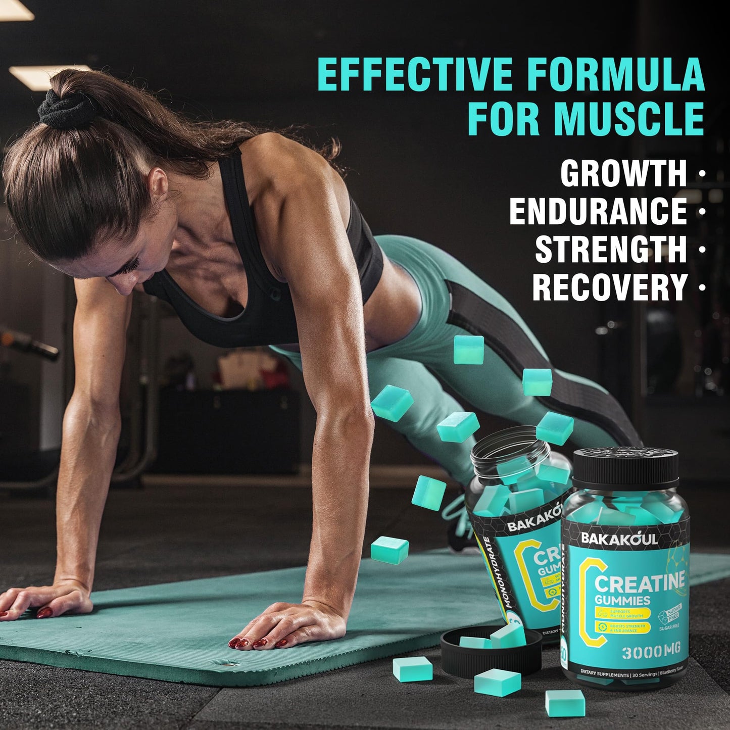 BAKAKOUL Creatine Monohydrate Gummies, 120 Count