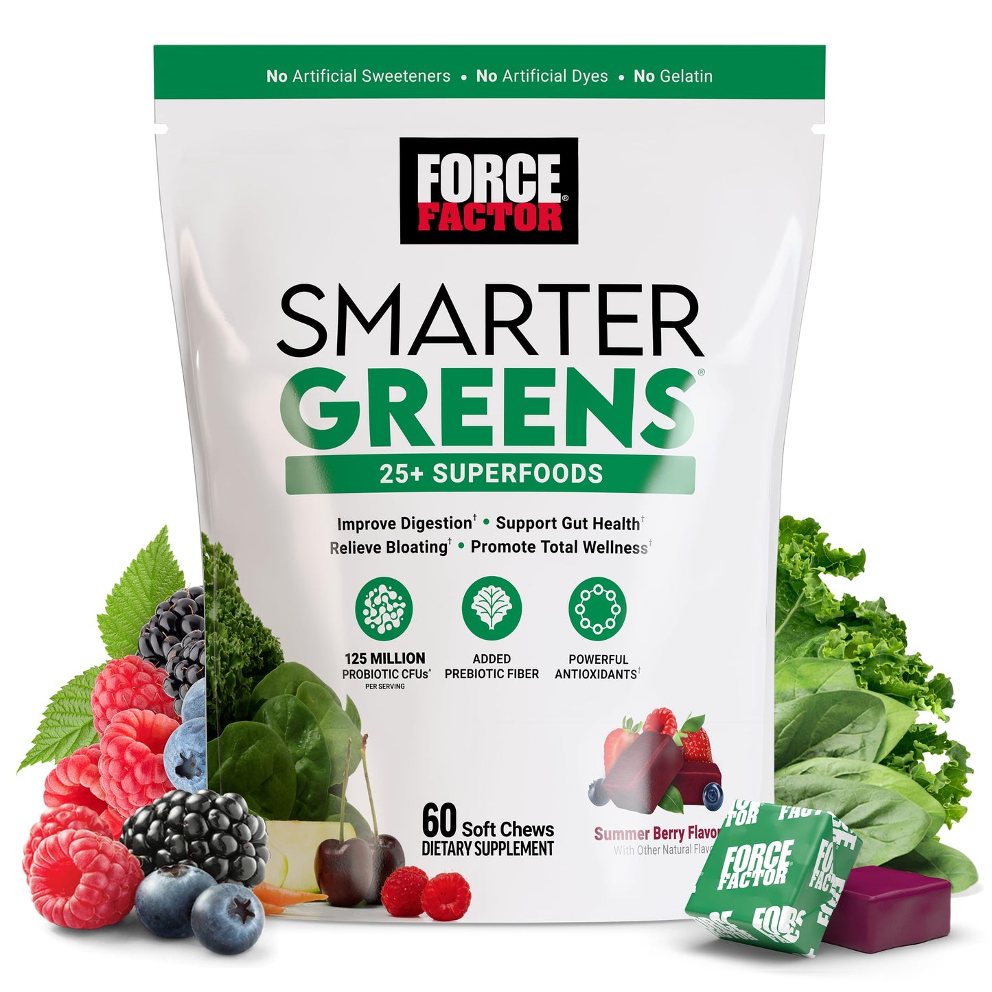Force Factor Smarter Greens Superfood Chews 60 Soft Chews