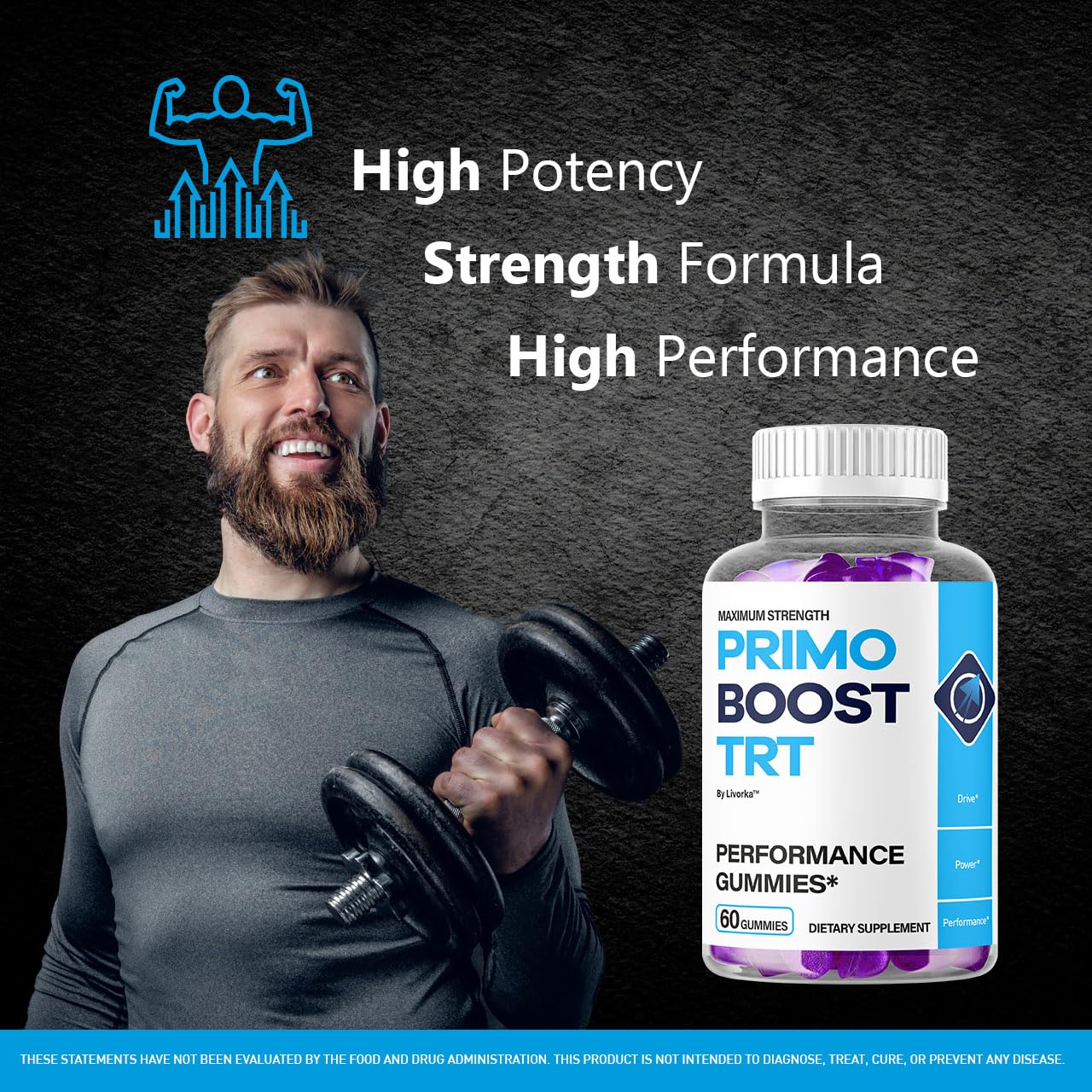 LIVORKA Primo Boost TRT Gummies, 300 Gummies