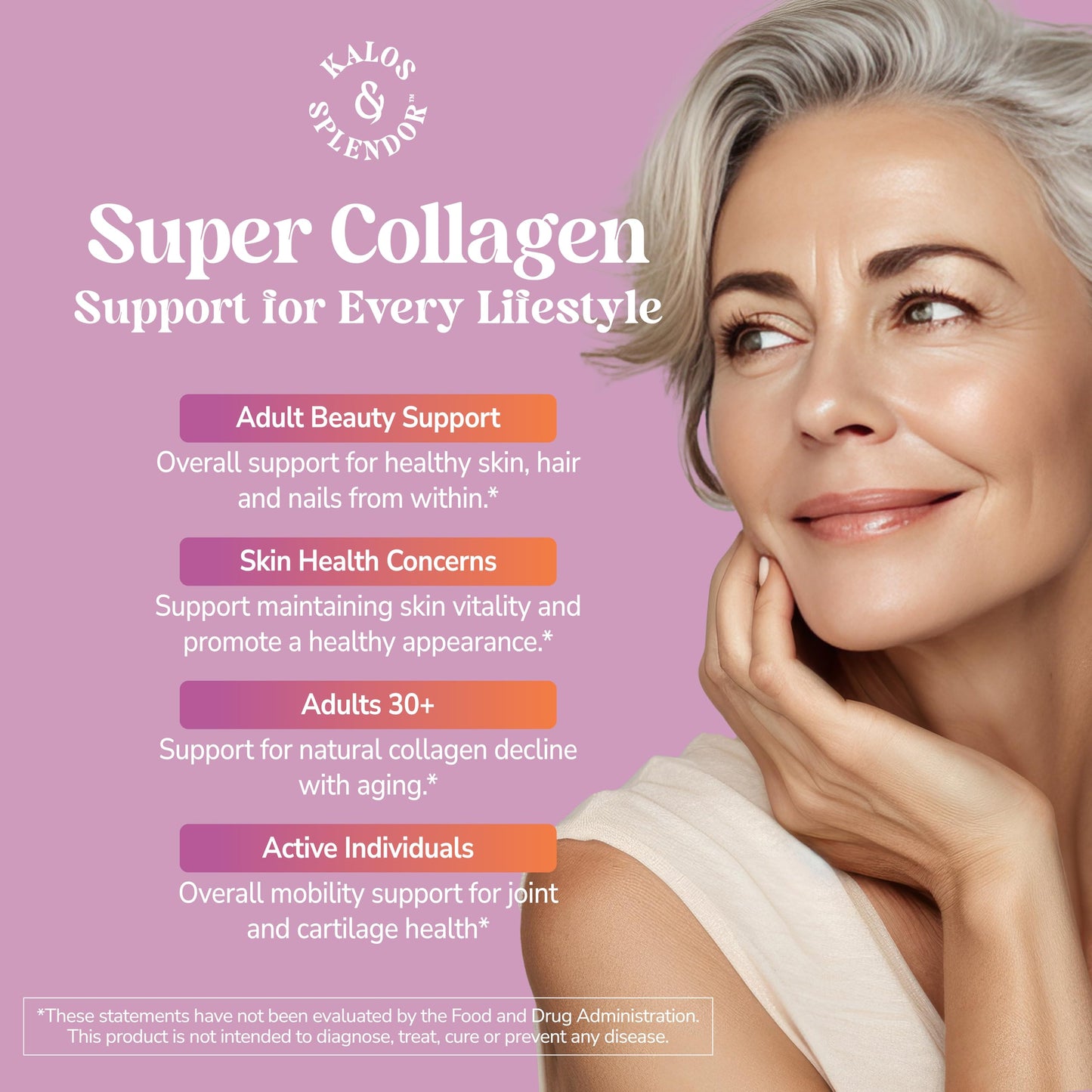 Kalos and Splendor 21st Century Super Collagen Plus Vitamin C Tablets, 180 Count
