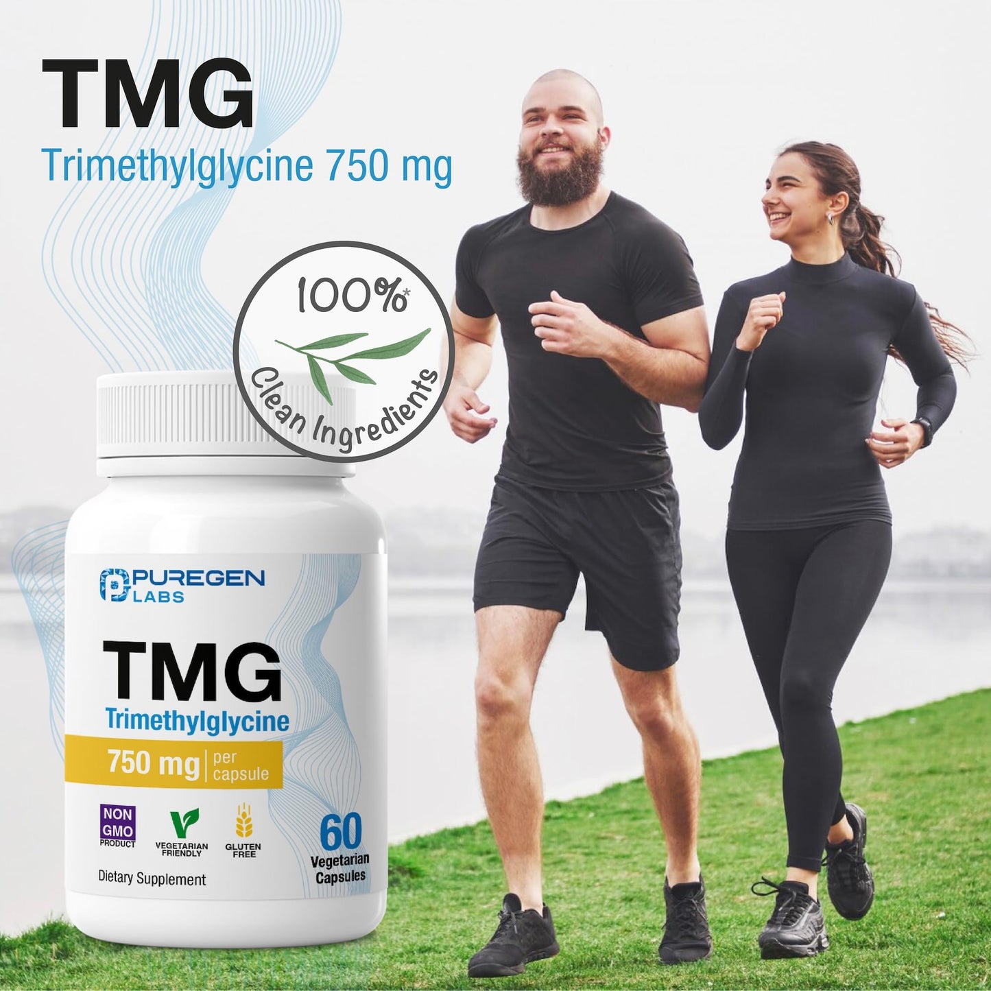 P Puregen Labs TMG 750 mg – Trimethylglycine Supplement, Capsule, 120 Count