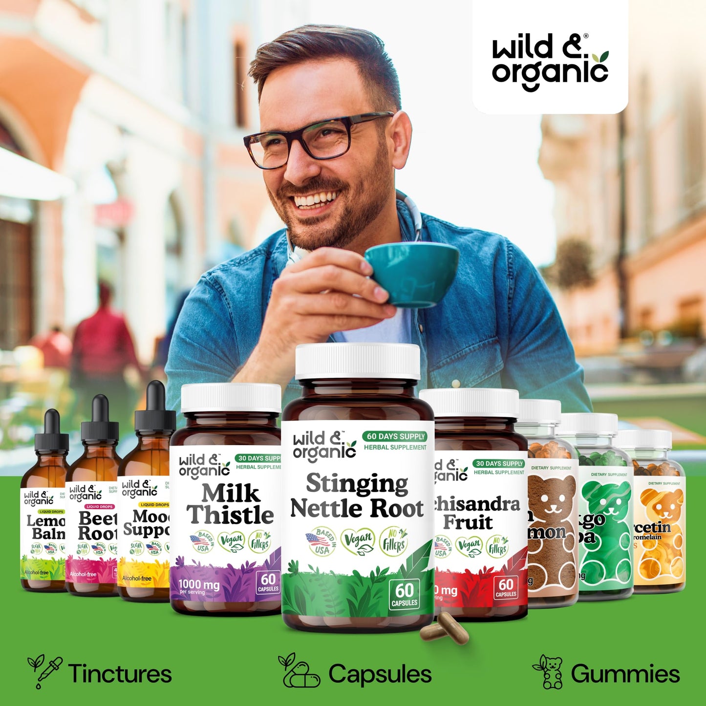 Wild & Organic Stinging Nettle Root 60 Capsules