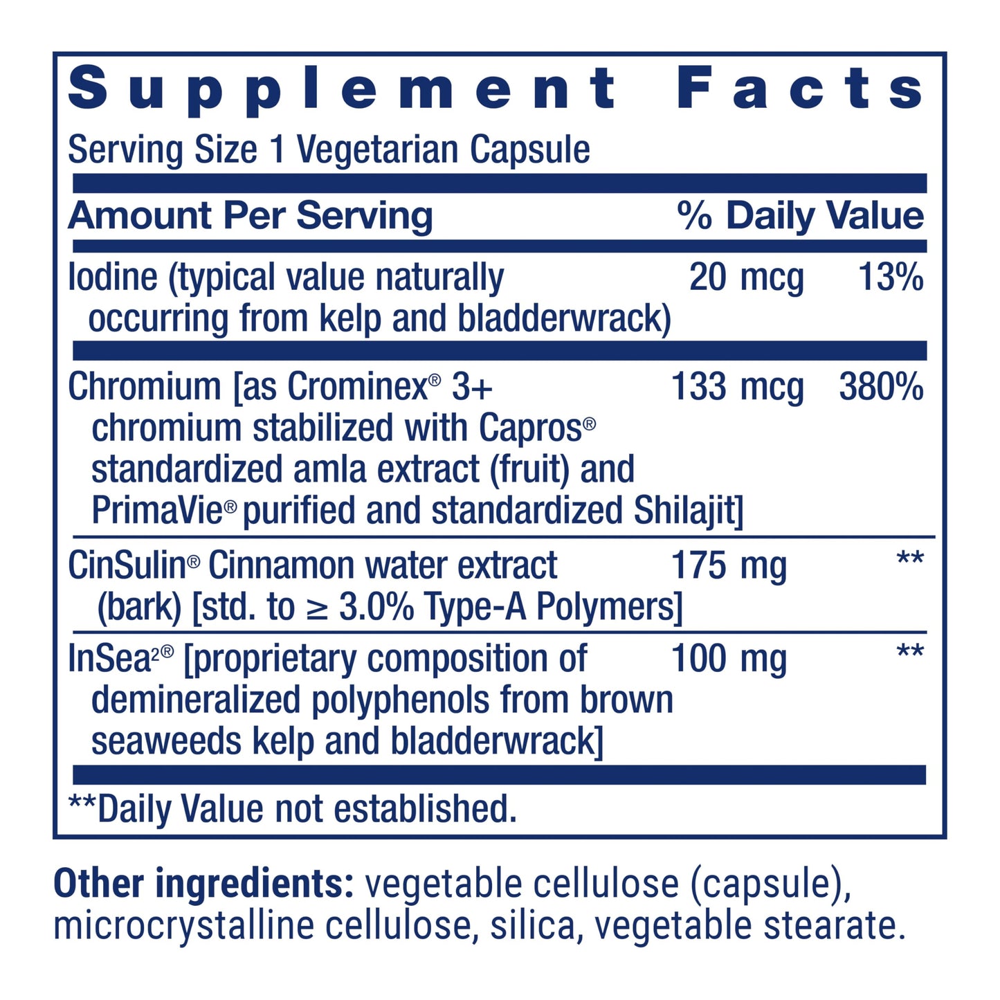 Life Extension CinSulin with InSea2 and Crominex 3+ Capsules, 90 Count