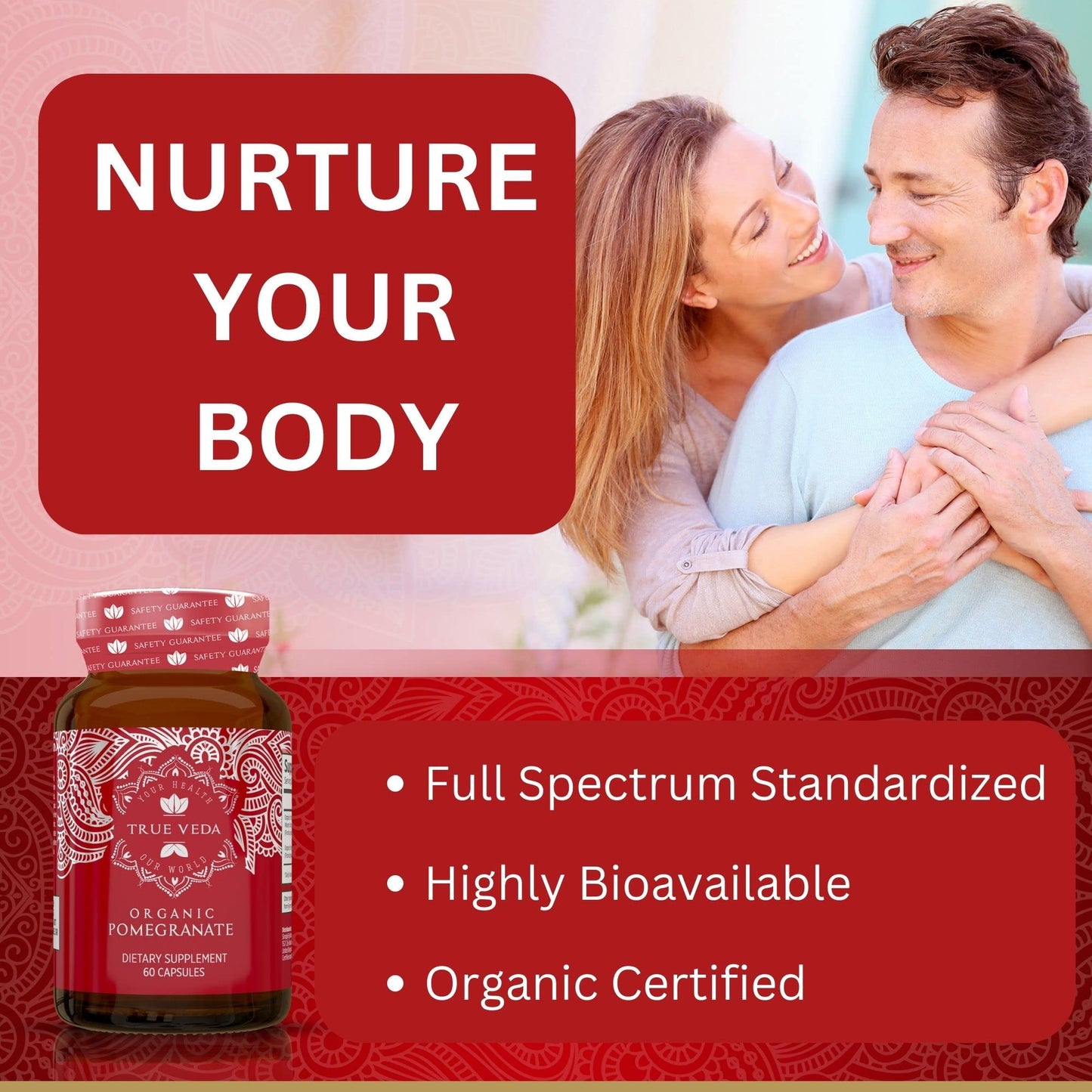 True Veda Pomegranate Extract Supplement 60 Capsules