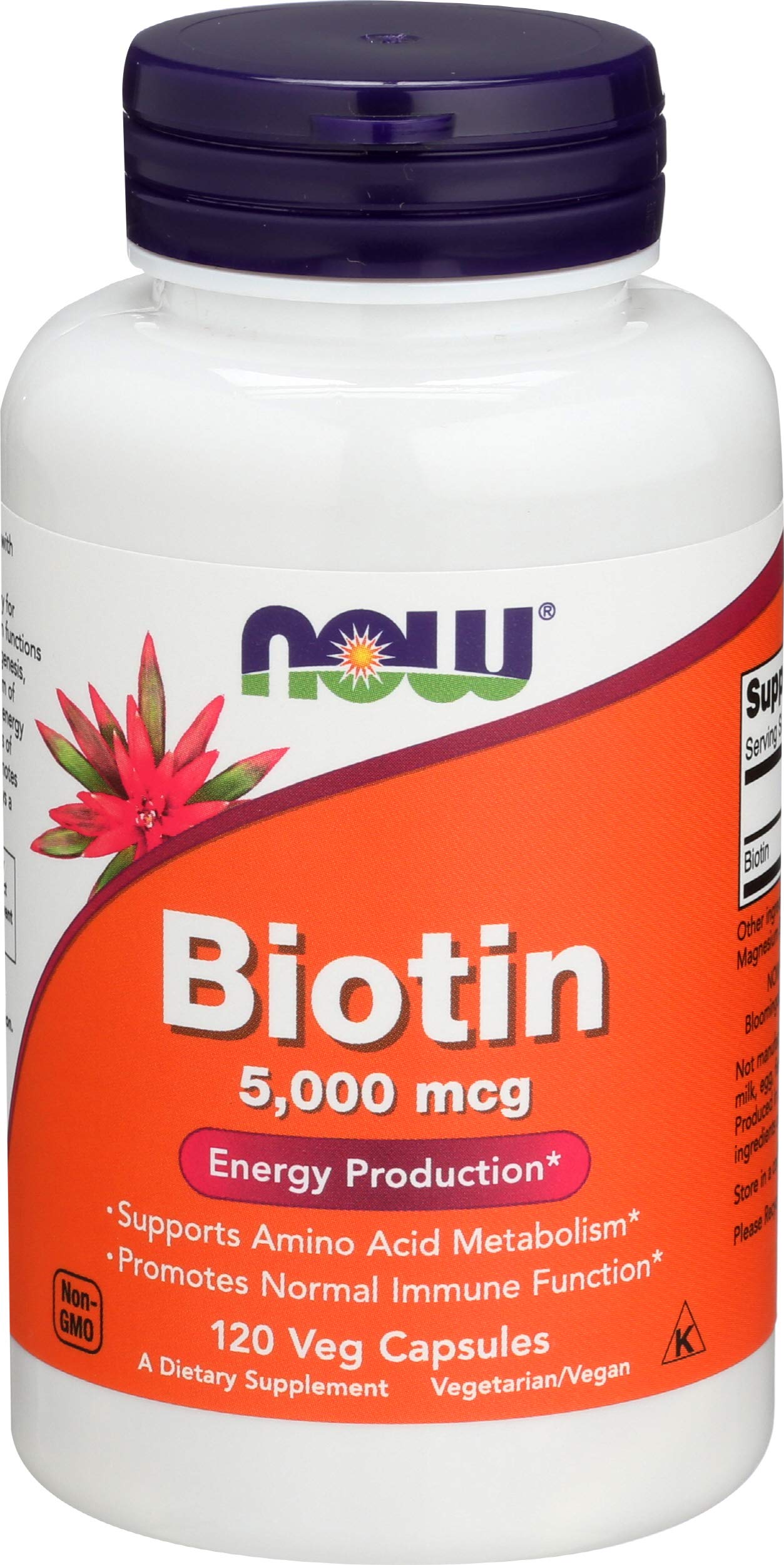 NOW Foods Biotin 5,000 mcg Capsule, 240 Capsules