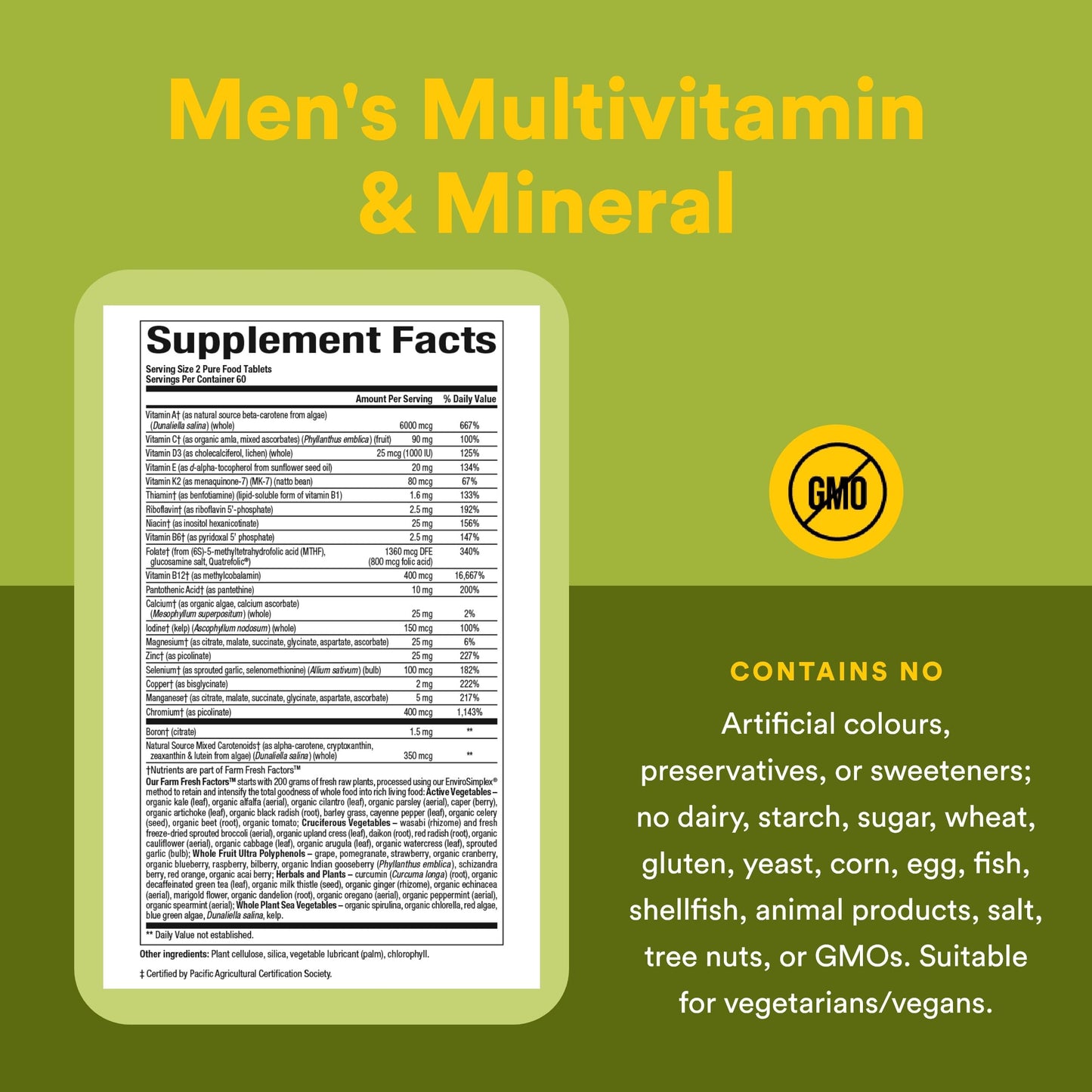 Natural Factors Whole Earth & Sea Men's Multivitamin & Mineral, 120 Tablets