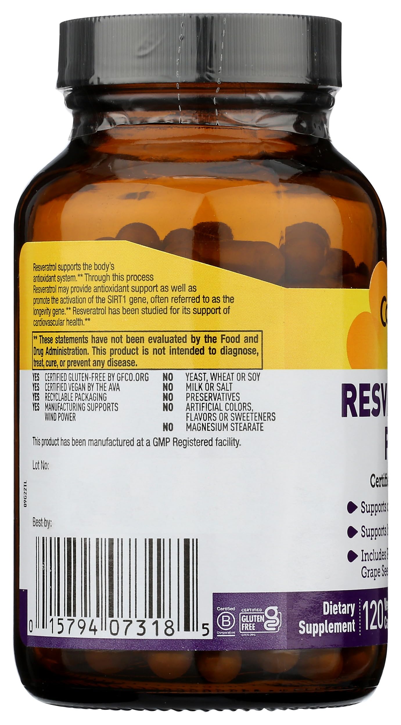 Country Life Resveratrol Plus Tablets, 120