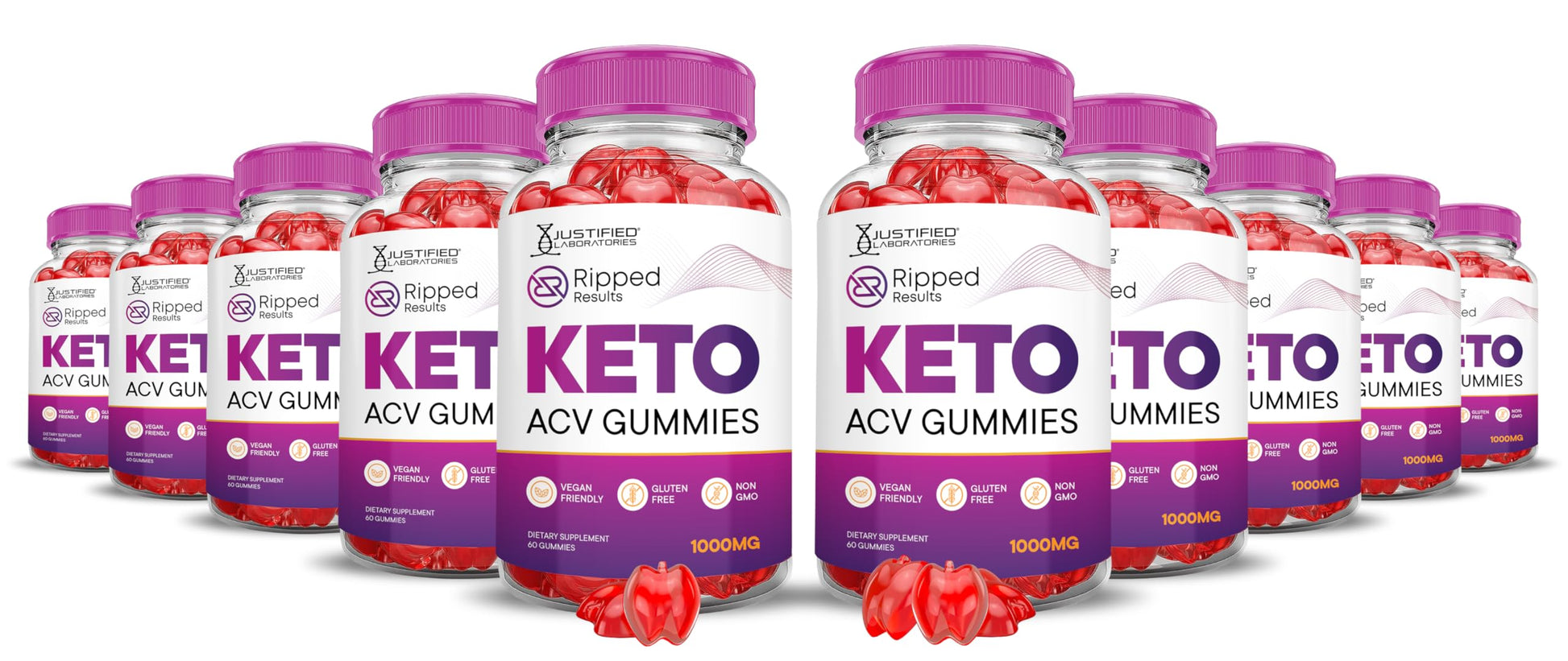 Justified Laboratories Ripped Results Keto ACV Gummies 600 Gummies