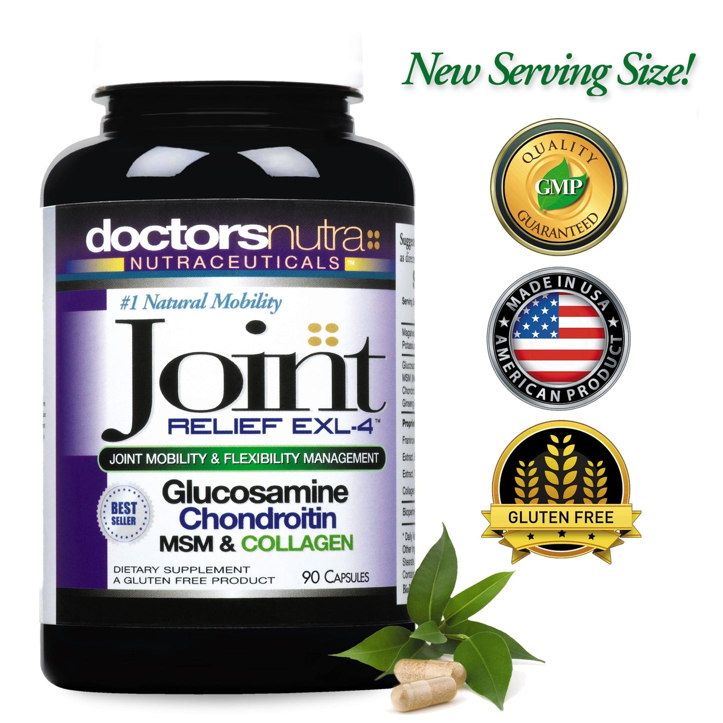 Doctors Nutra Nutraceuticals Joint Support Capsule with Glucosamine, Chondroitin, Turmeric, MSM, and Collagen, 90 Count