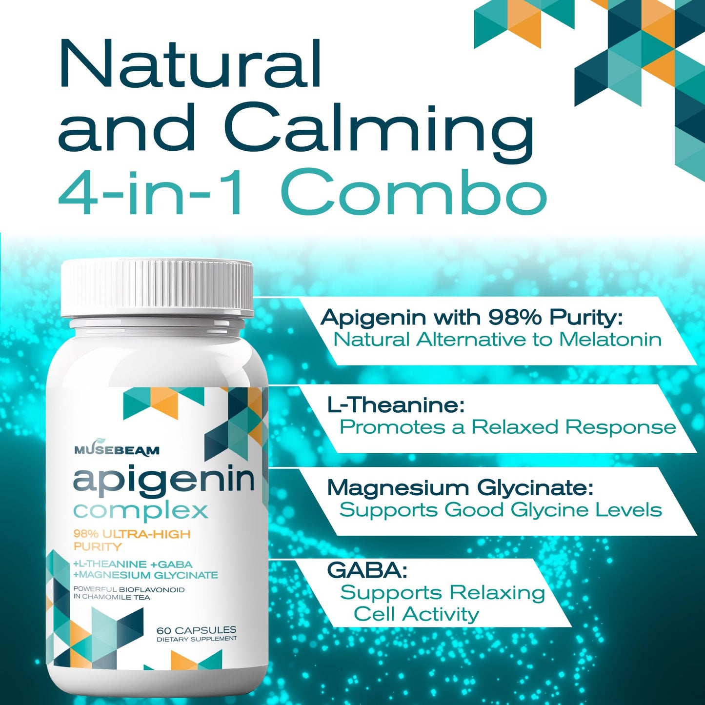 Musebeam Apigenin Supplement for Rest and Relaxation Support Capsule, 60 Count