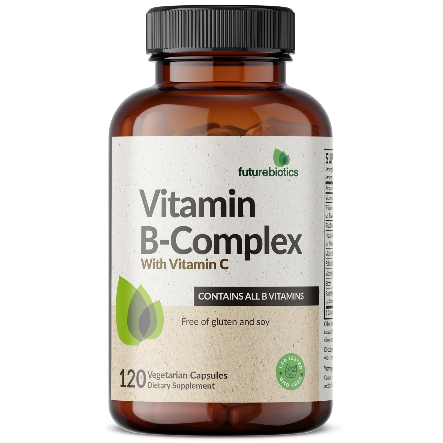 Futurebiotics Vitamin B Complex with Vitamin C Supports Energy Production, Nervous System & Immune Support, 120 Capsules