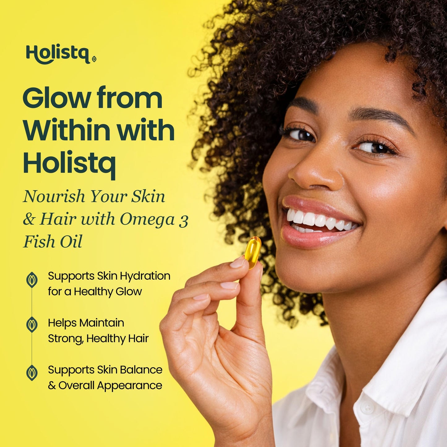 HOLISTQ Odorless Fish Oil & Black Seed Oil Organic Cold Pressed Capsules Softgel 120 Softgels