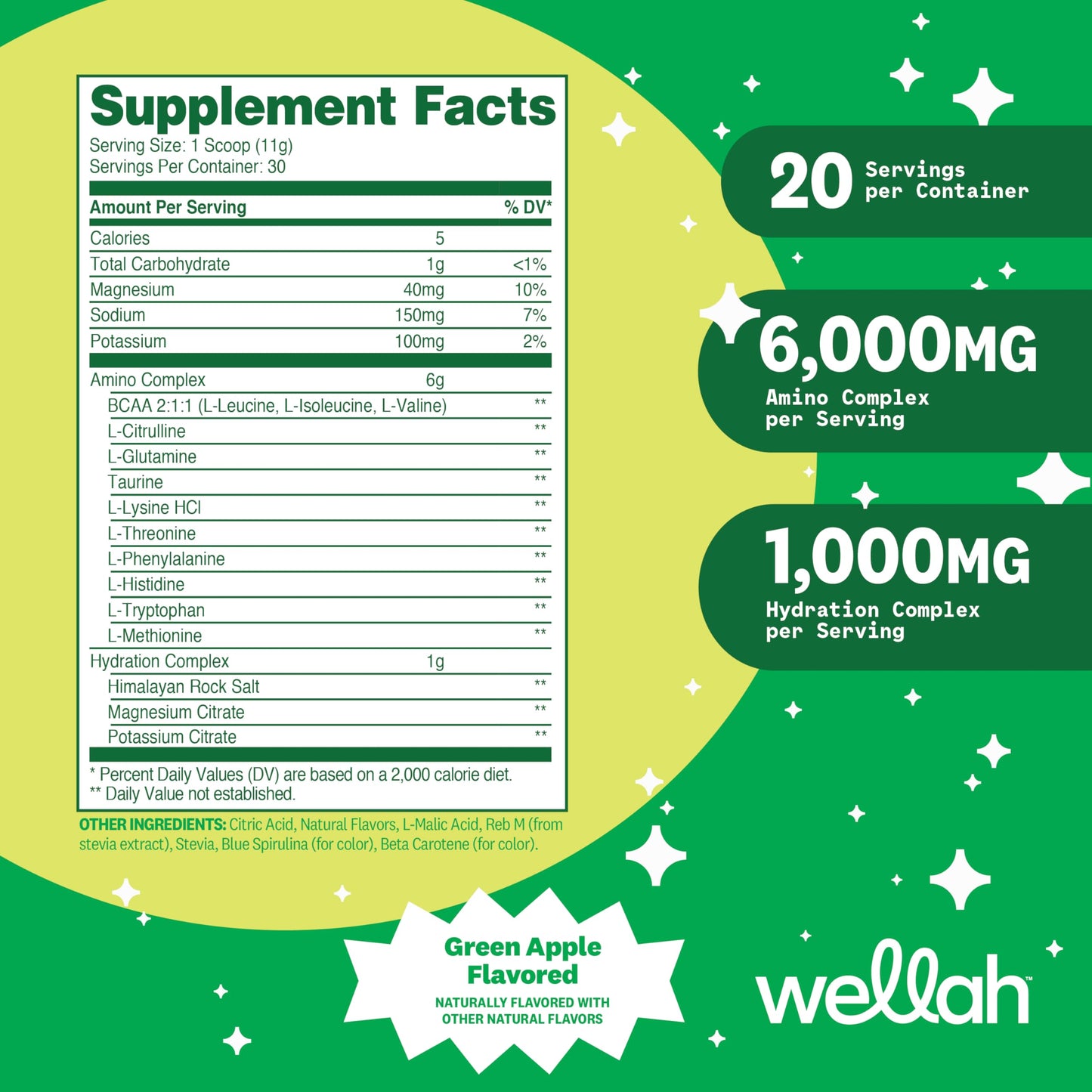 Wellah BCAAs Powder 11 oz