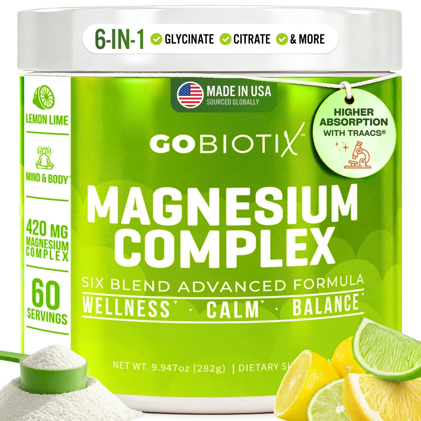 GOBIOTIX Magnesium Complex Powder, 60 Servings