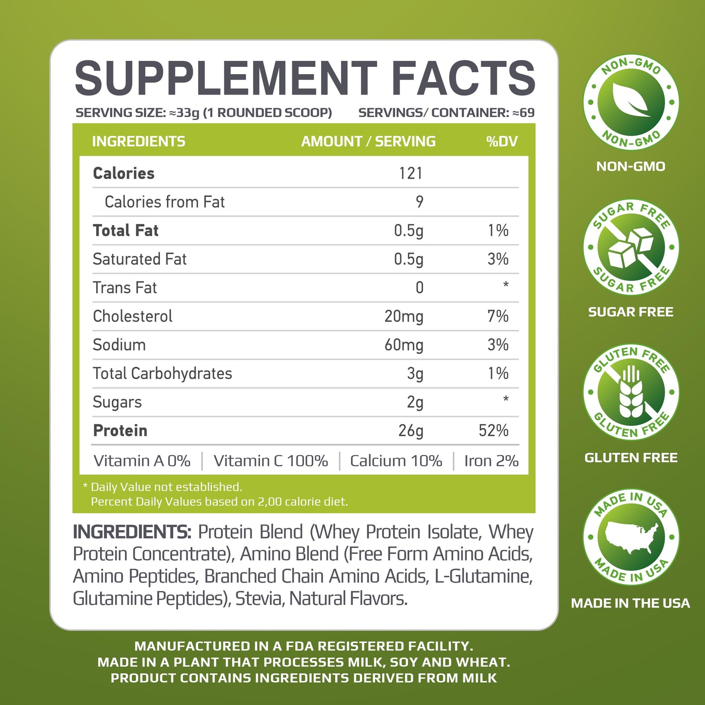 Muscle Food Labs MFL Muscle Whey Protein Powder, 80 Servings
