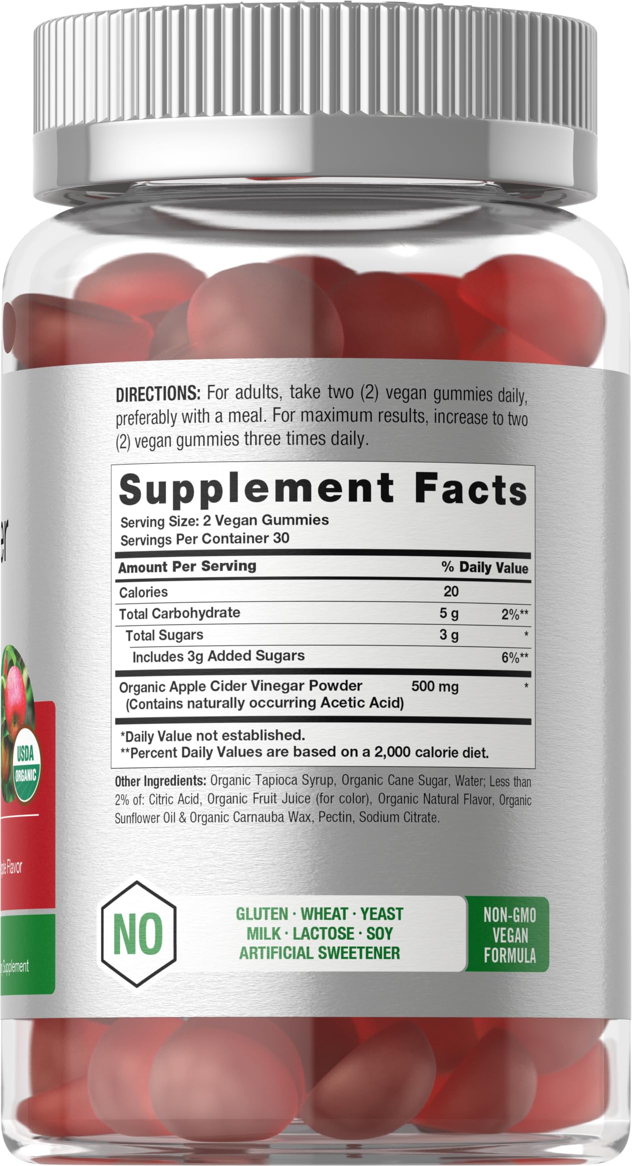 Horbäach Organic Apple Cider Vinegar Gummies 60 Count