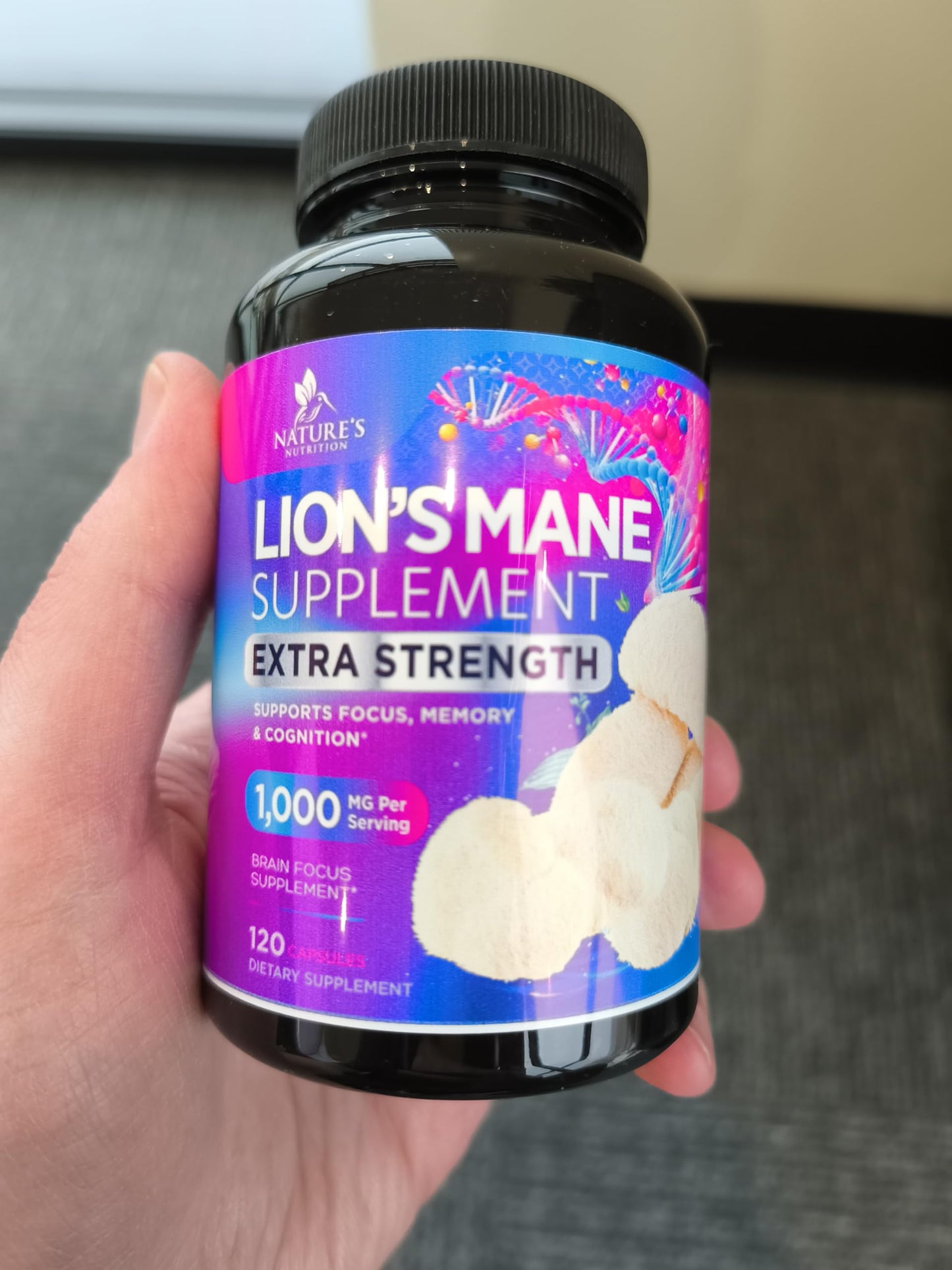 Nature's Nutrition Lion's Mane Mushroom Capsules 120 Count