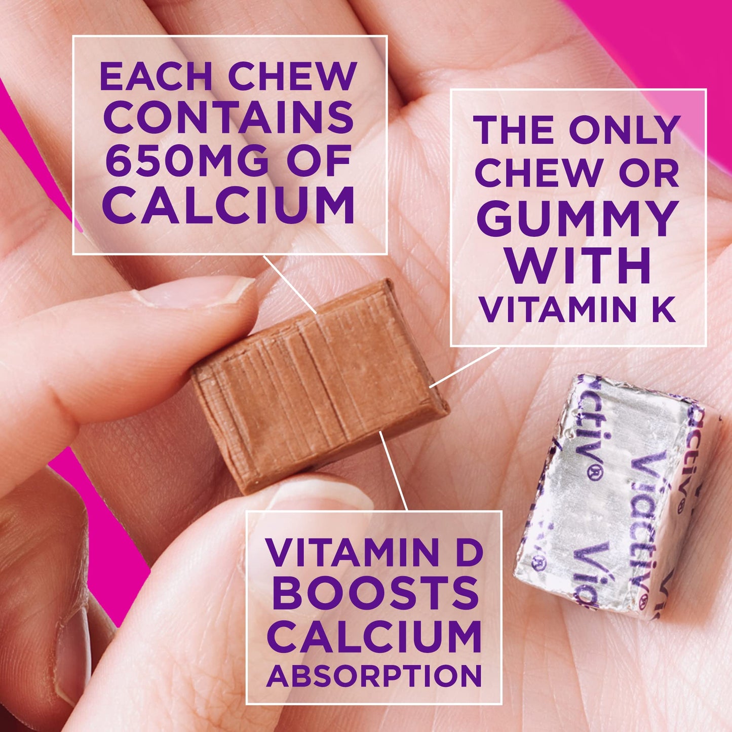 Viactiv Calcium +Vitamin D3 Supplement Chewables, 60 Count