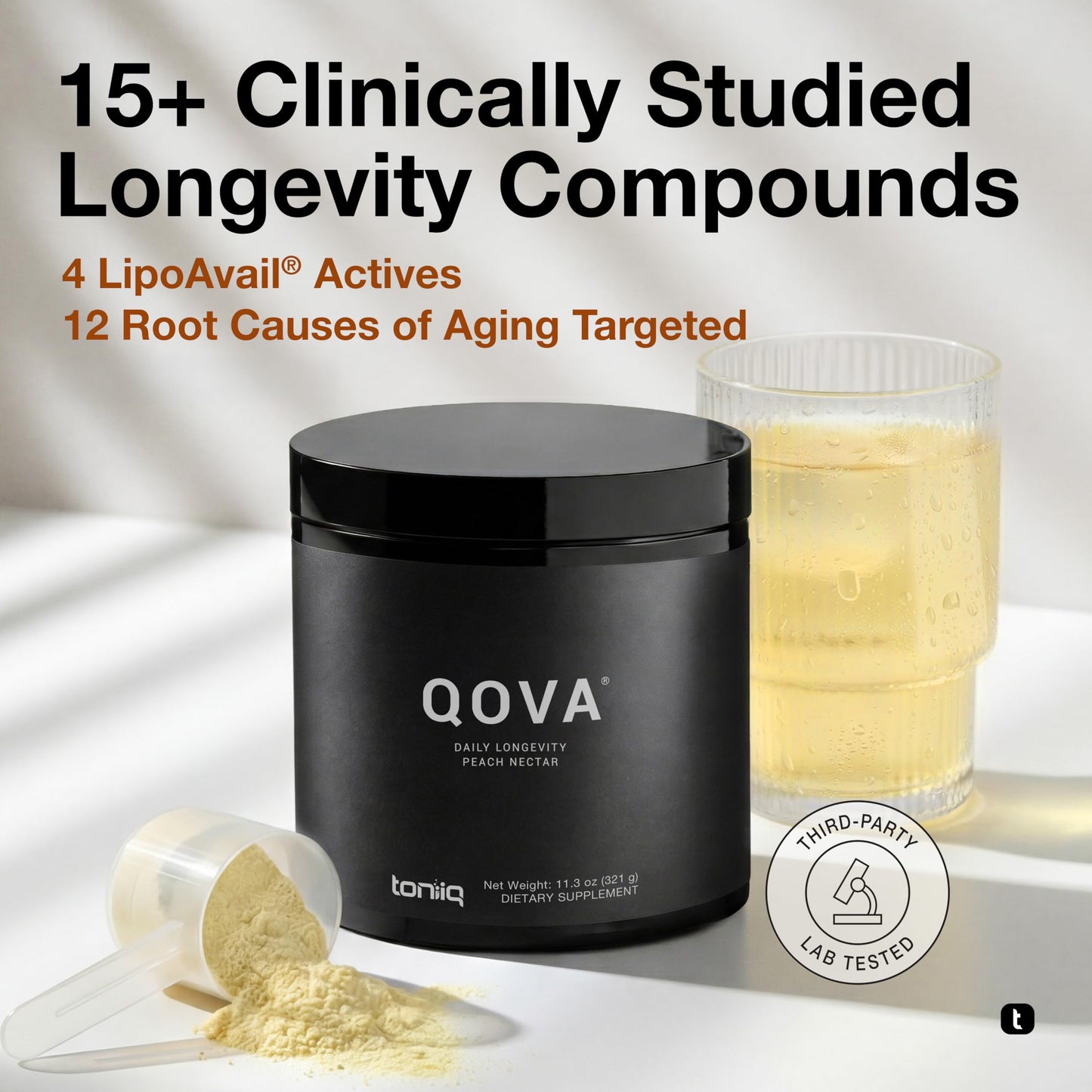 Toniiq QOVA NMN Longevity Mix Supplement Powder 9 oz