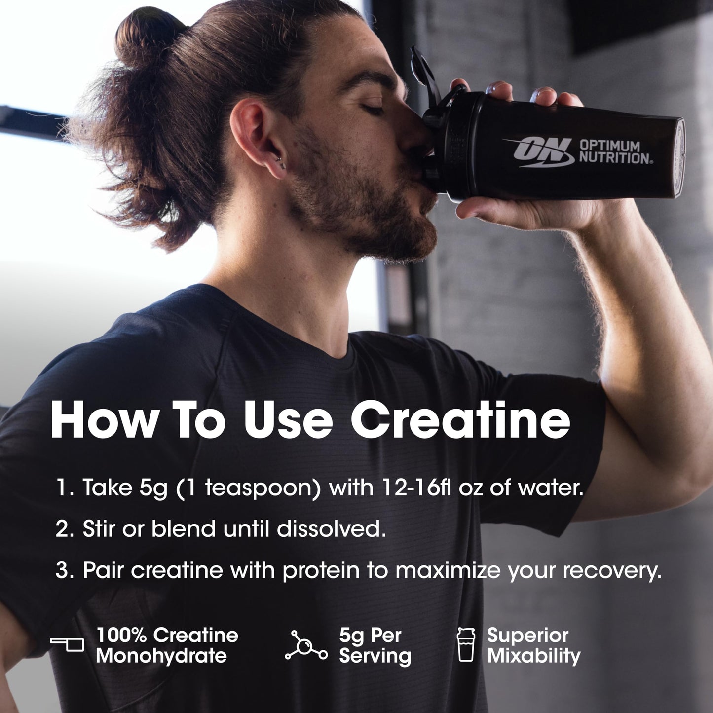 Optimum Nutrition Micronized Creatine Monohydrate Powder, 120 Servings