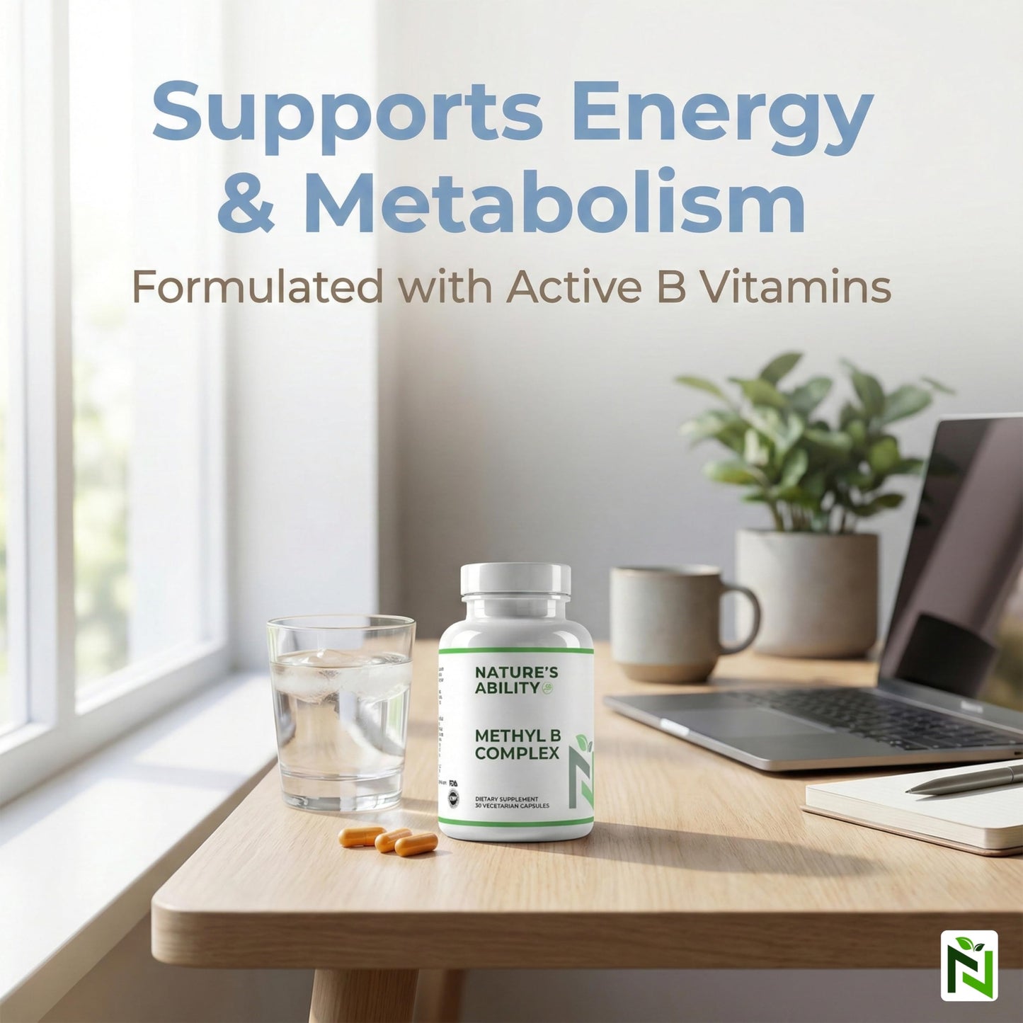 NATURE'S ABILITY Methyl B Complex Capsules, 30 Count