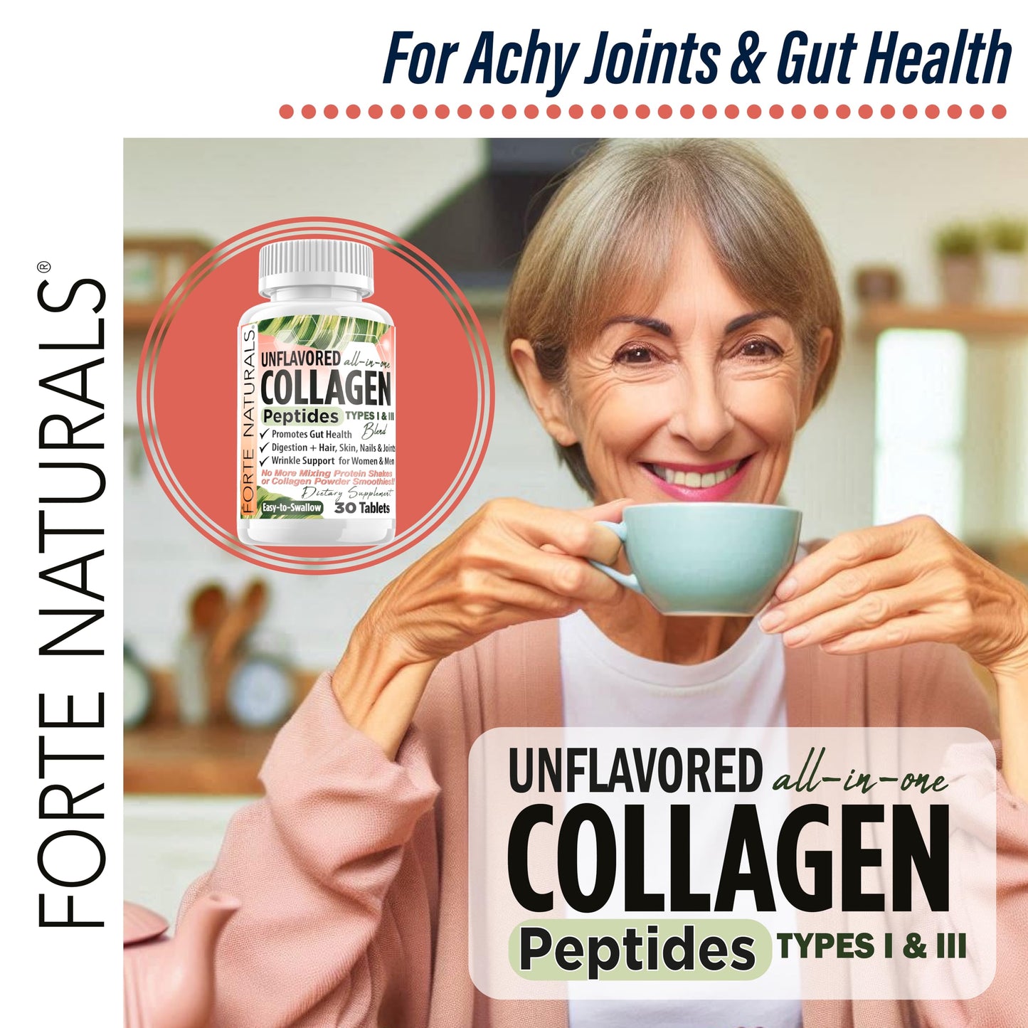 FORTE NATURALS Collagen Peptide Capsules 30 Count