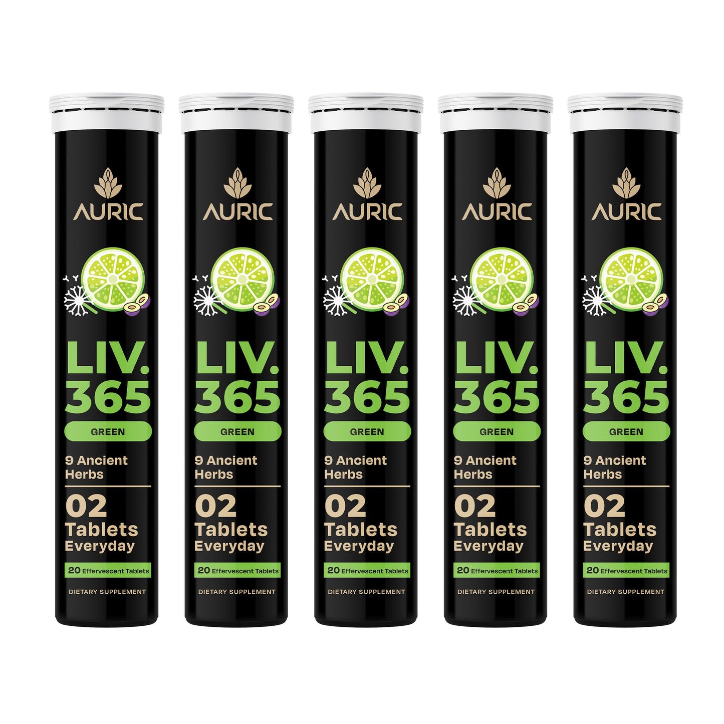 Auric Liv 365 Green Effervescent Tablets, 100 Tablets