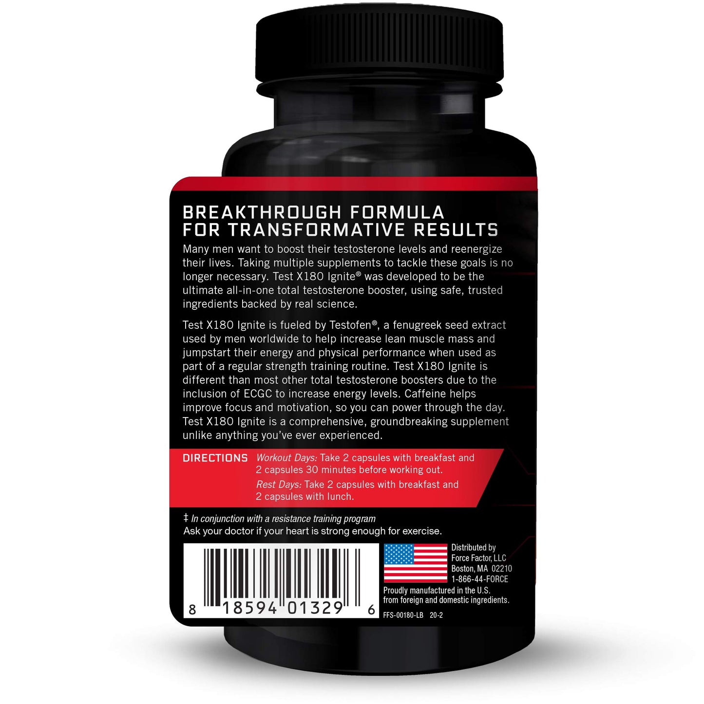 Force Factor Test X180 Ignite Capsule 120 Count
